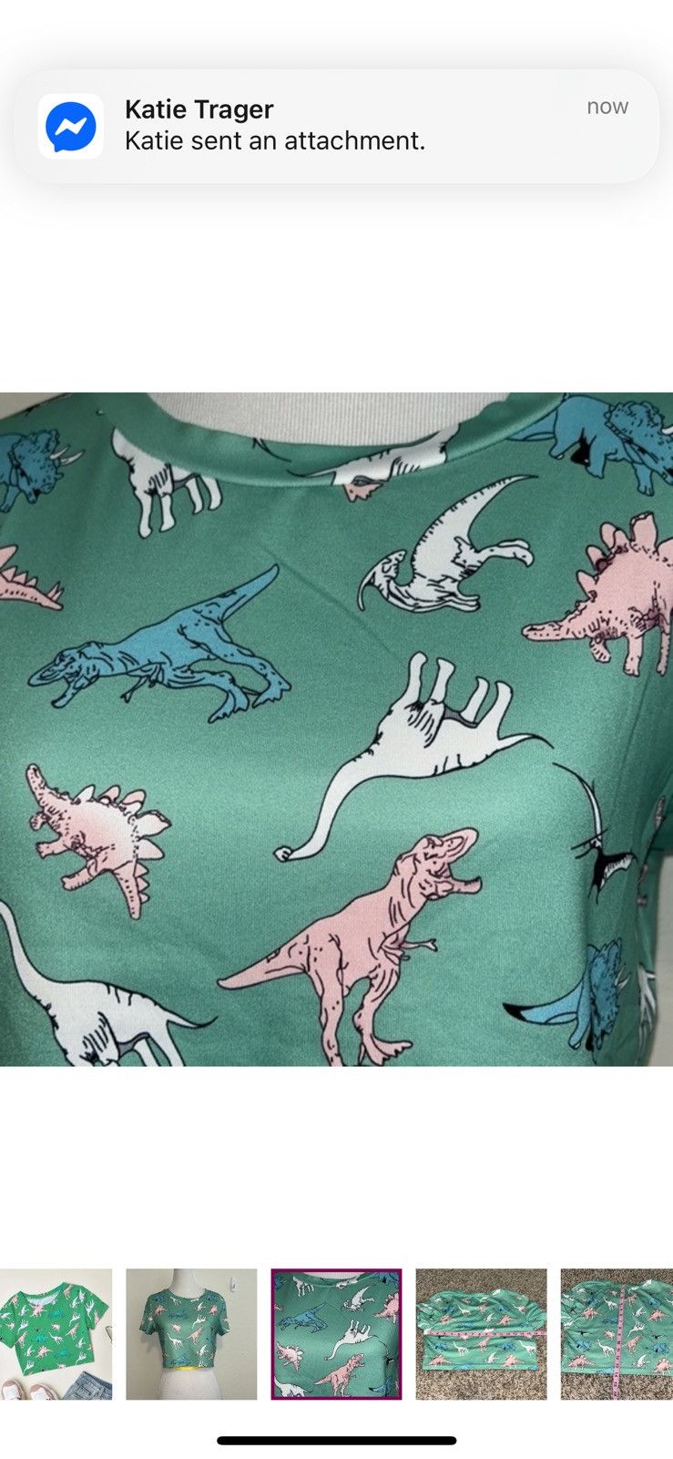 Shein Shein large cartoon dinosaurs cropped tee Size L / US 10 / IT 46 - 4 Thumbnail
