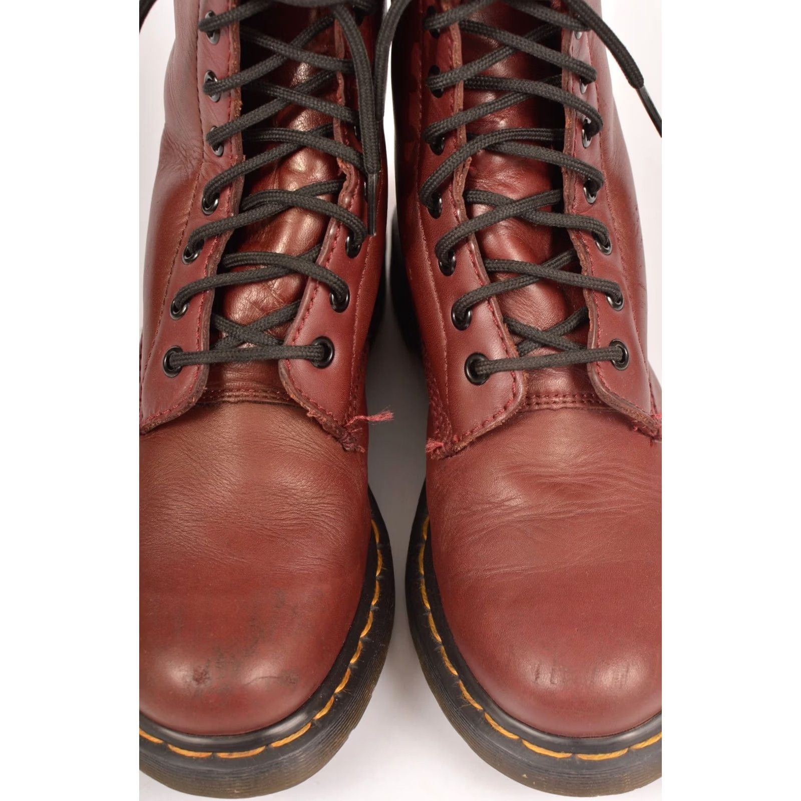 Dr. Martens Dr. Martens Serena Burgundy Faux Fur Lined Combat Leather Boots US 8 L Womens Boots Size 39 / EU 39 Red Leather Combat Shoes Size US 8 / IT 38 - 3 Thumbnail