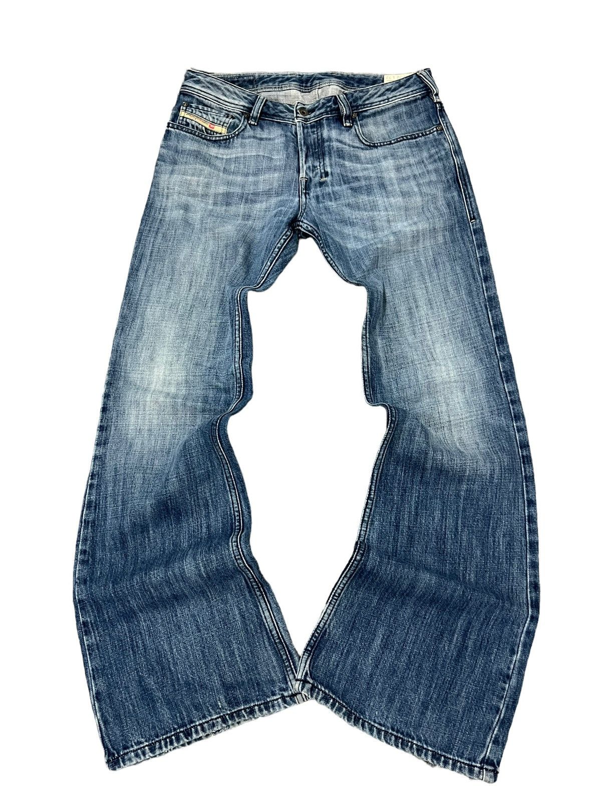 image of Aw08 Diesel Distressed Boot Cut Denim Flared Jeans Mudwash, Men's (Size 30)