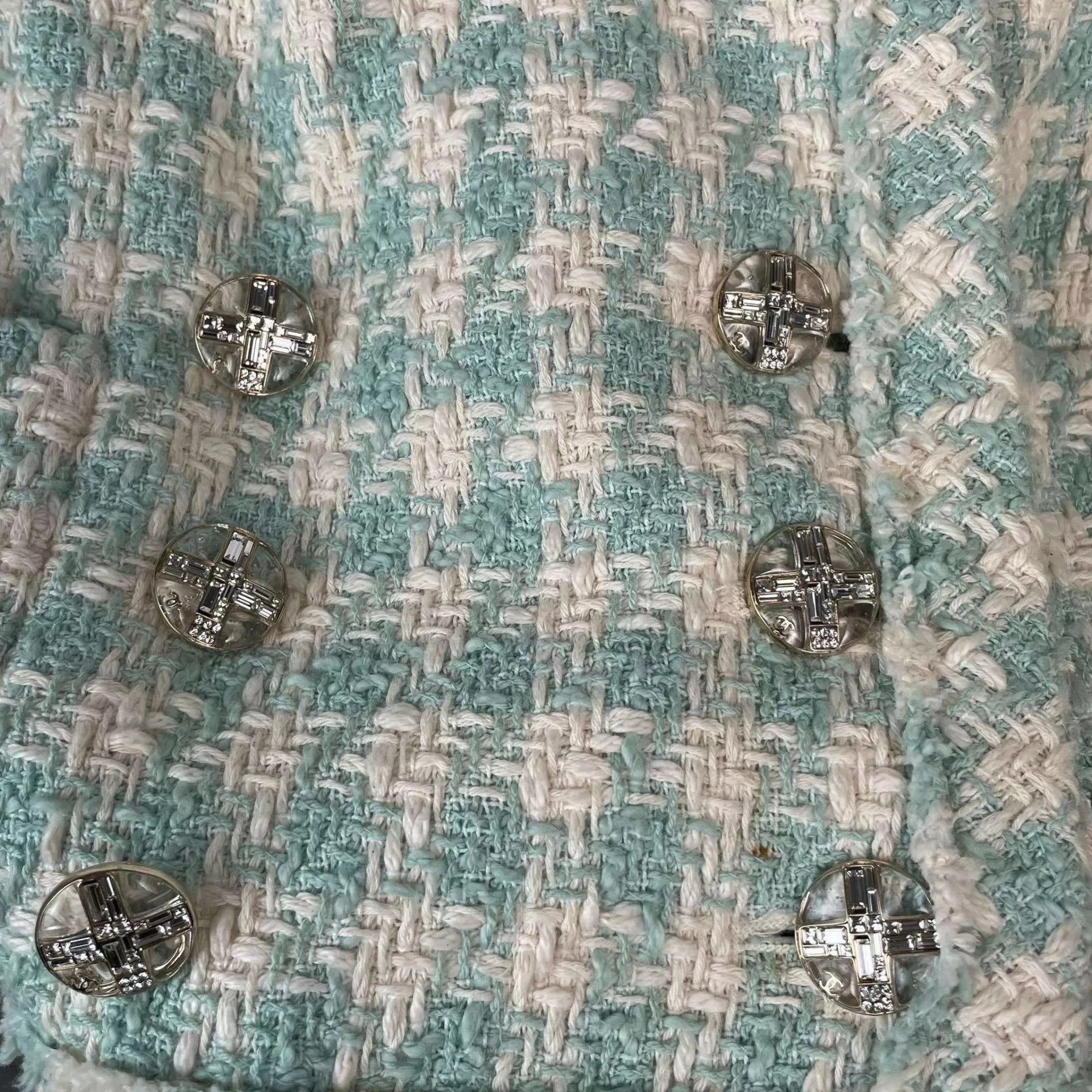 Chanel Chanel 23S light blue tweed short jacket 36 Size XS / US 0-2 / IT 36-38 - 4 Thumbnail