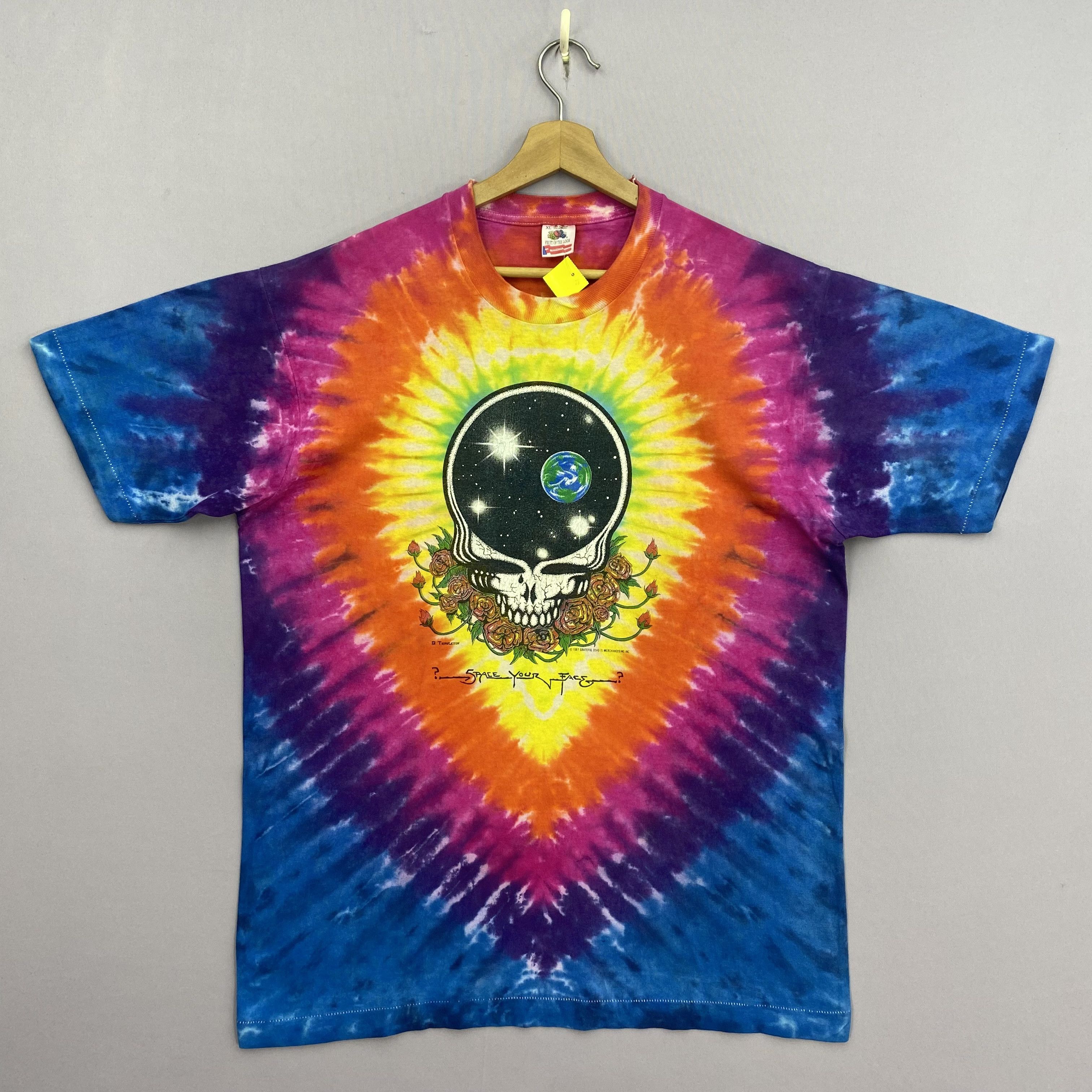 Band Tees × Vintage Vintage 80s Grateful Dead T-Shirt Space Your Face Dye Tees Size US L / EU 52-54 / 3 - 1 Thumbnail