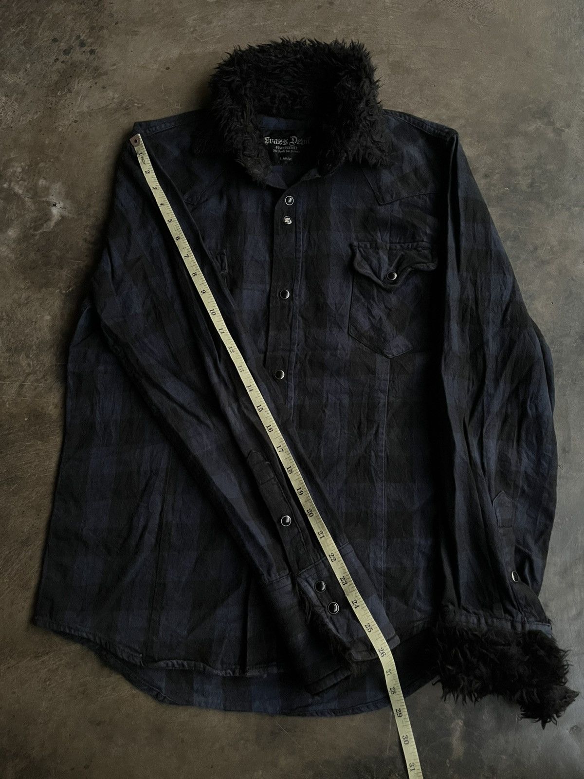 14th Addiction JAPANESE CRAZY DEVIL FUR PLANEL GOTHIC VKEI PUNK SHIRTS Size US L / EU 52-54 / 3 - 13 Thumbnail