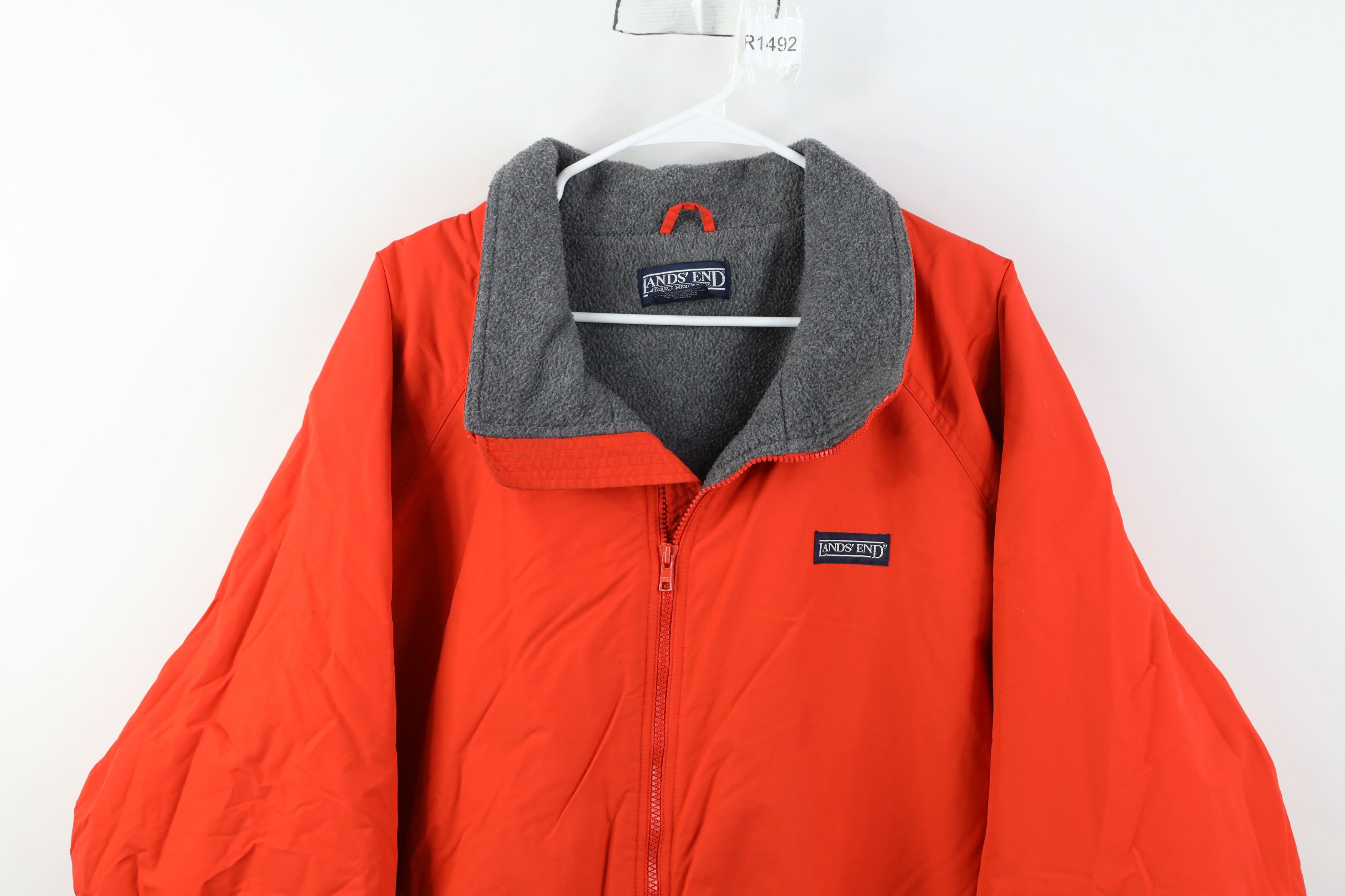 Lands' End Vintage 90s Lands End Fleece Lined Full Zip Jacket Orange Size US XXL / EU 58 / 5 - 2 Thumbnail