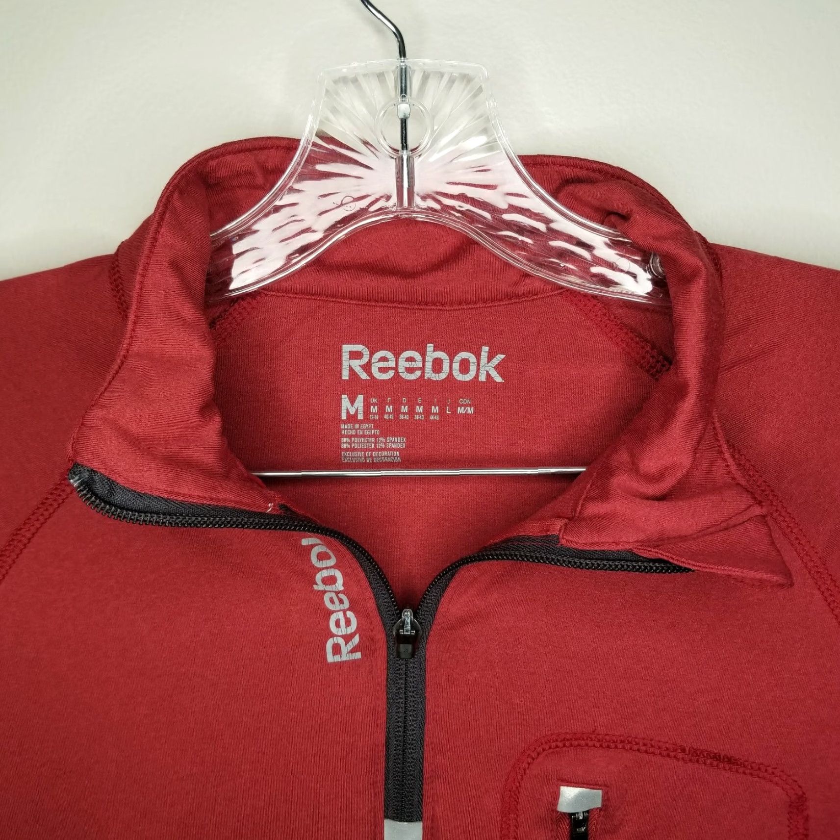 Reebok REEBOK Athletic Long Sleeve Quarter Zip Shirt Mens Medium Red Size US M / EU 48-50 / 2 - 3 Thumbnail