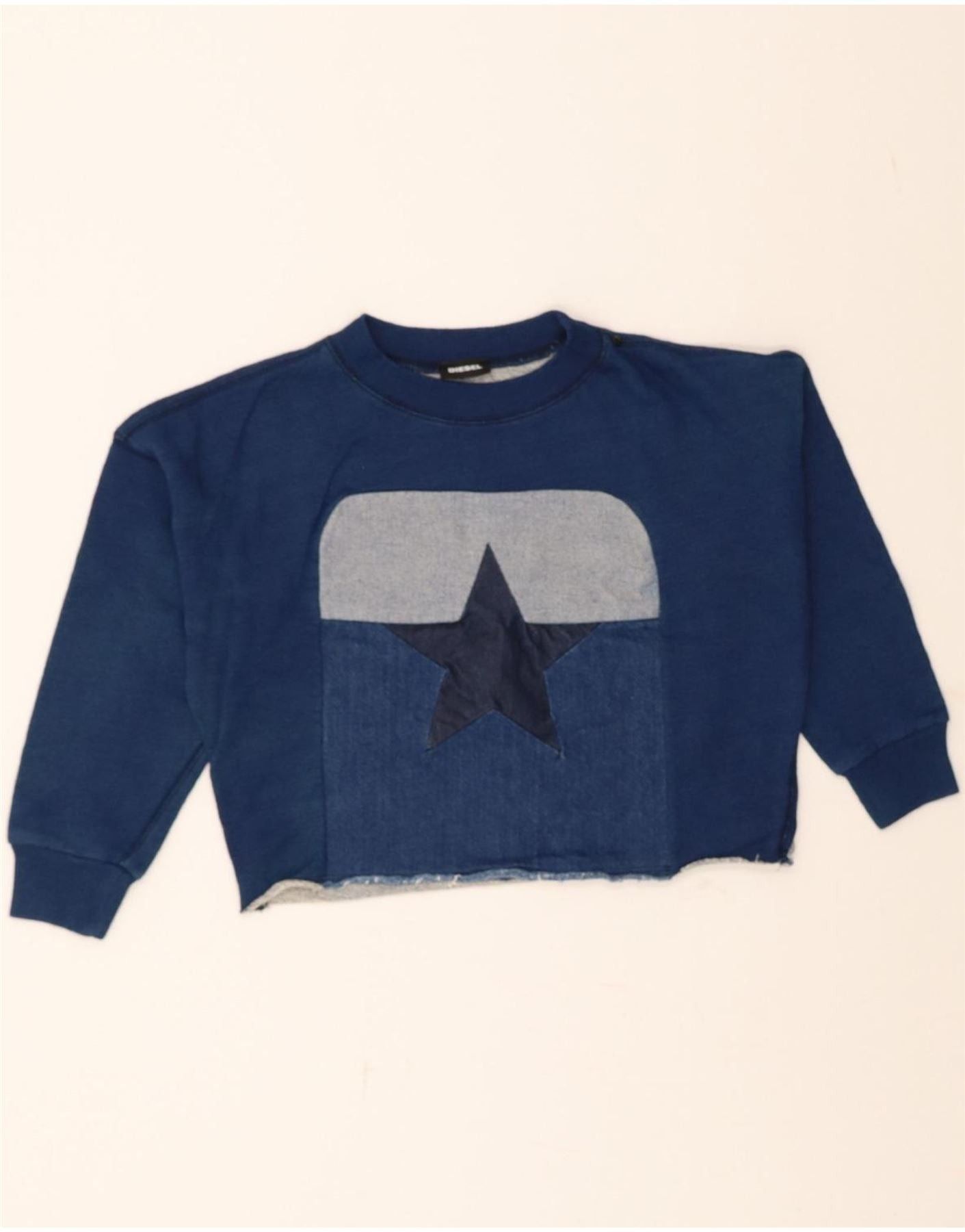 Diesel Womens Crop Sweatshirt Jumper UK 14 Medium Navy Blue Colourb Size M / US 6-8 / IT 42-44 - 1 Thumbnail