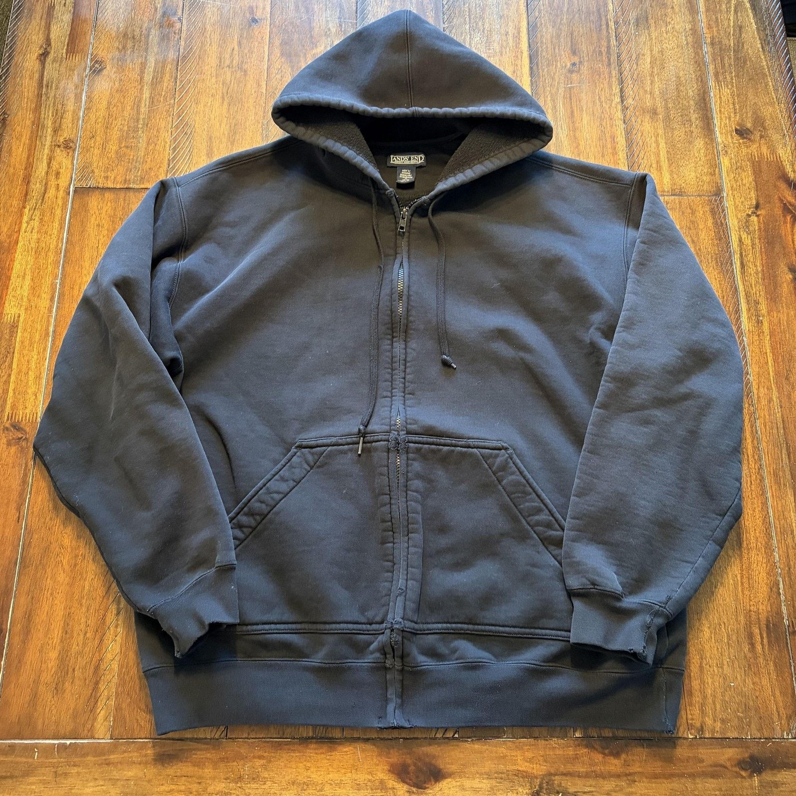 Lands' End Lands' End Hoodie Sweatshirt Mens XL Black Full Zip USA Size US XL / EU 56 / 4 - 2 Thumbnail