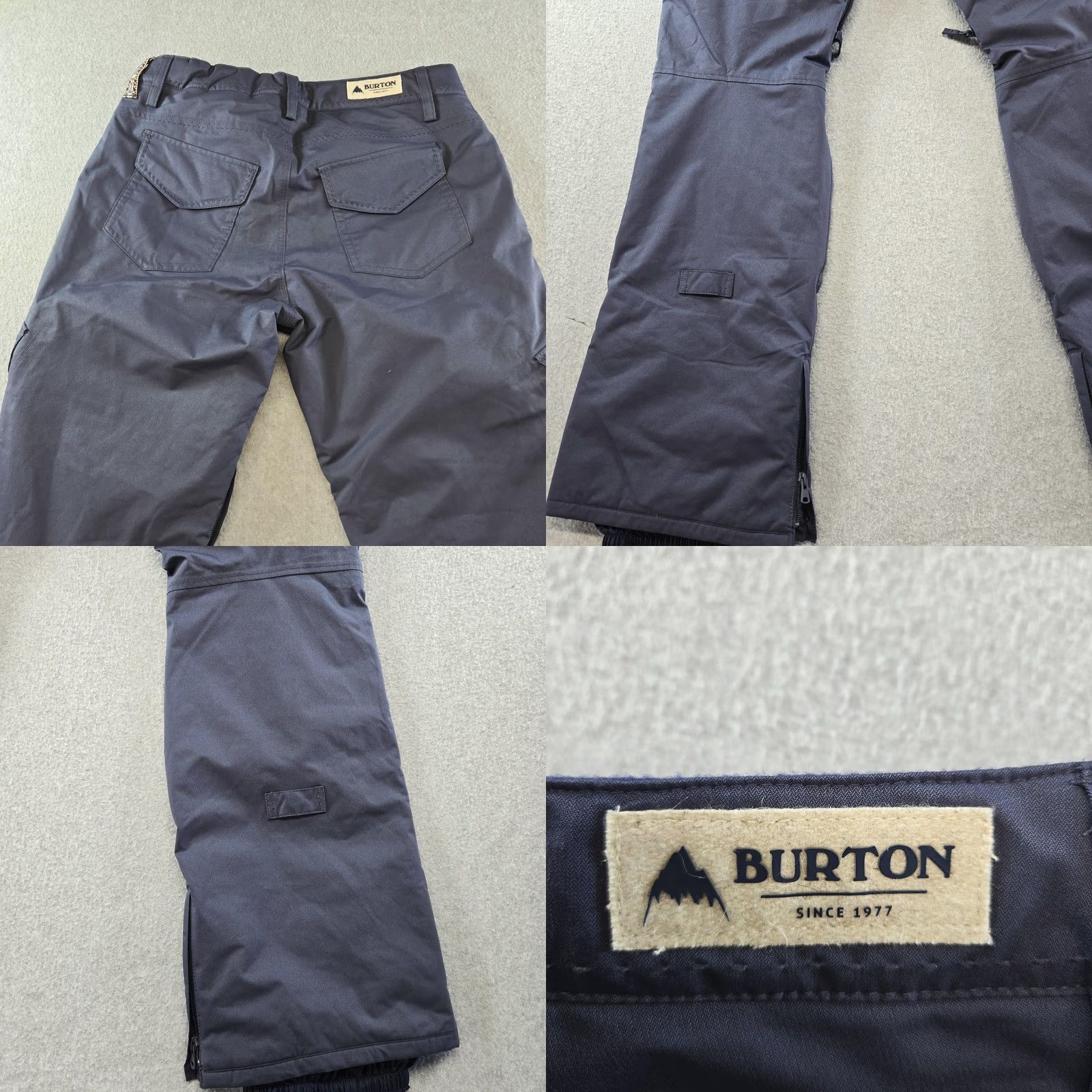 Burton VINTAGE? No — Burton Snow Pants Womens XS Blue Bootcut Insulated Lined Polyester Pockets Zipper Belt Loops Gaiters Size 26" / US 2 / IT 38 - 10 Thumbnail