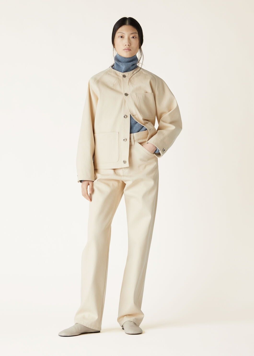 Loro Piana o1srvl11e0825 FAO4199 Carolyn Jacket in Beige Size S / US 4 / IT 40 - 2 Thumbnail
