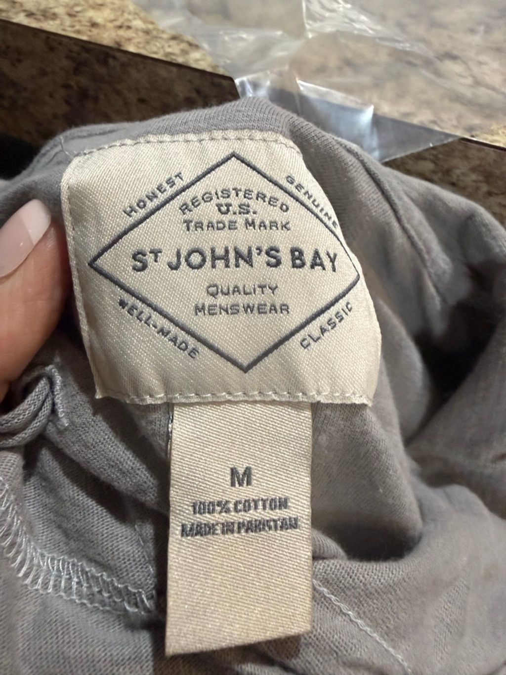 St. Johns Bay Men's St. John's Bay Gray Long Sleeve Hoodie M Size US M / EU 48-50 / 2 - 6 Thumbnail