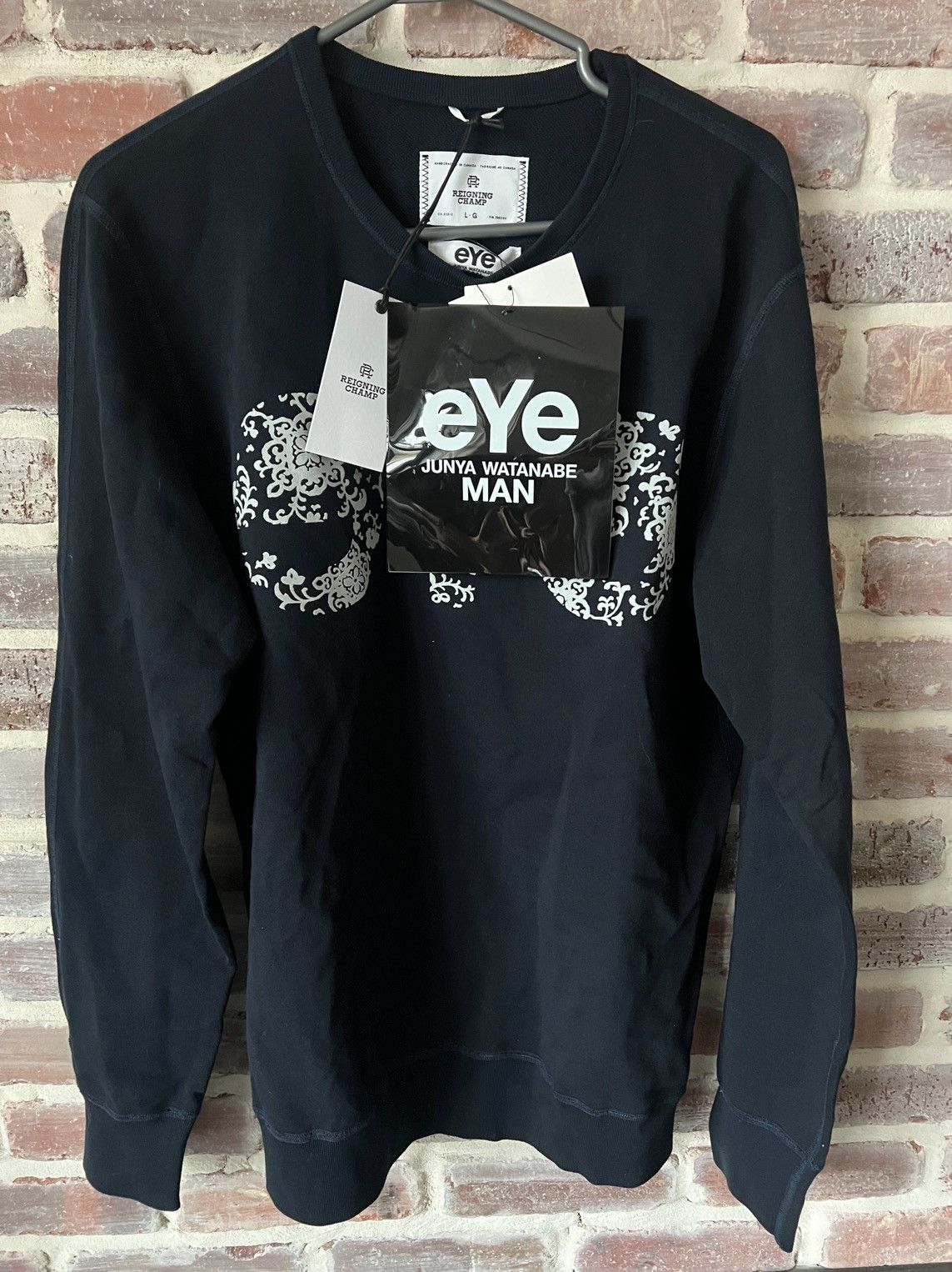 image of Comme Des Garcons x Junya Watanabe Junya X Reigning Champ Collab in Navy, Men's (Size Large)