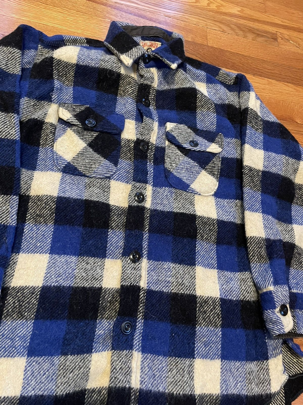 Vintage × Woolrich Woolen Mills 50s True Vintage Chill Chaser Blue Button Up Flannel Size US L / EU 52-54 / 3 - 4 Thumbnail