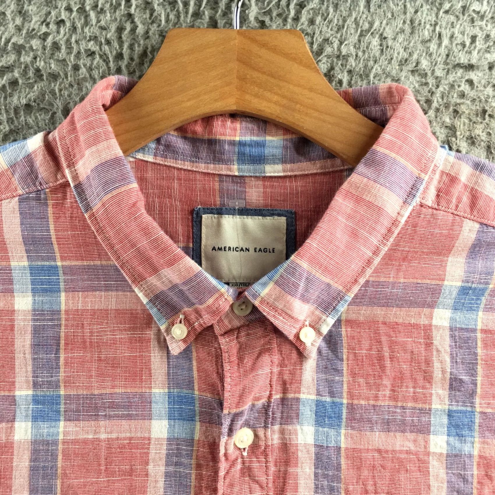 American Eagle Outfitters American Eagle Shirt Mens XXL Multicolor Cotton Plaid Long Sleeve Button Down Casual Size US XXL / EU 58 / 5 - 3 Thumbnail