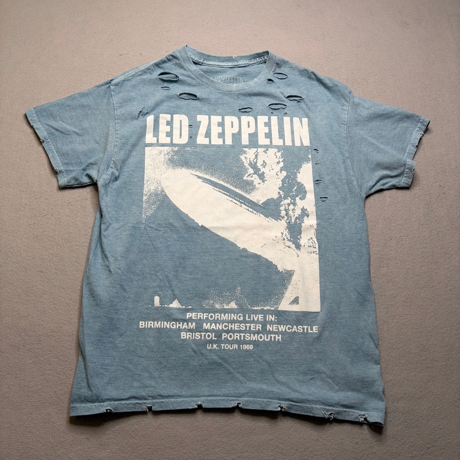 Led Zeppelin Led Zeppelin Distressed Band T Shirt Men’s M/L Blue 1969 Size US L / EU 52-54 / 3 - 1 Thumbnail