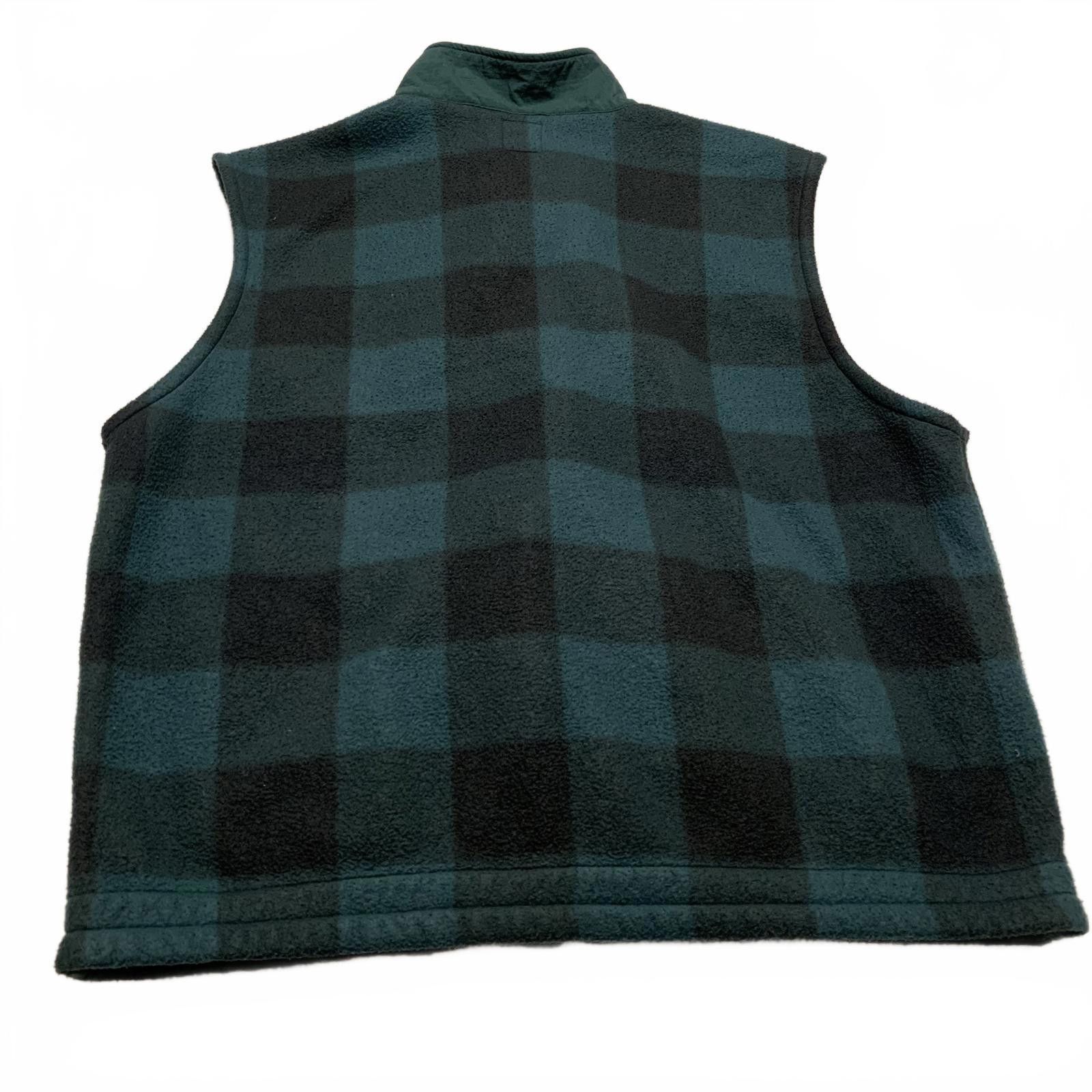 Gap GAP Men's Large Buffalo Plaid Green Black Fleece Vest Size US L / EU 52-54 / 3 - 2 Thumbnail