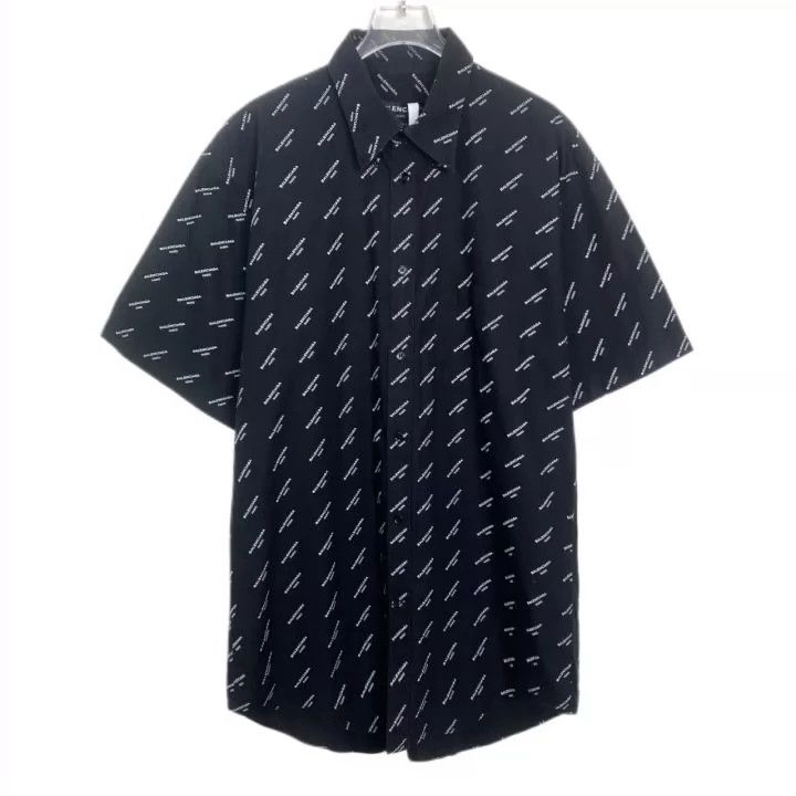 Balenciaga Balenciaga Logo Bullet Screen Full Print Lapel Short Sleeve Size US XXS / EU 40 - 1 Thumbnail