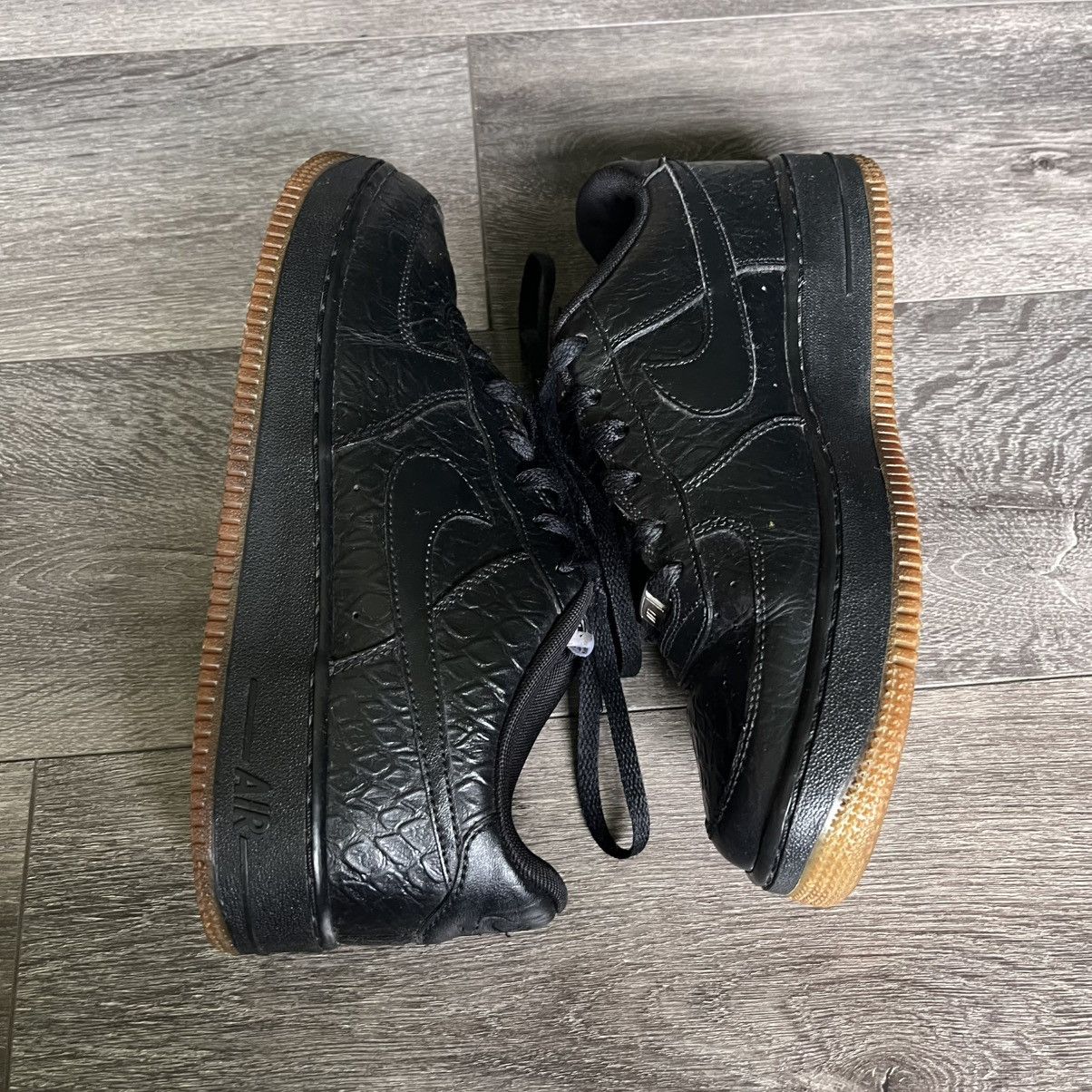 Nike Vintage Nike Air Force 1 BG Crocodile Leather Gum Low Shoes Size US 8.5 / IT 38.5 - 3 Thumbnail
