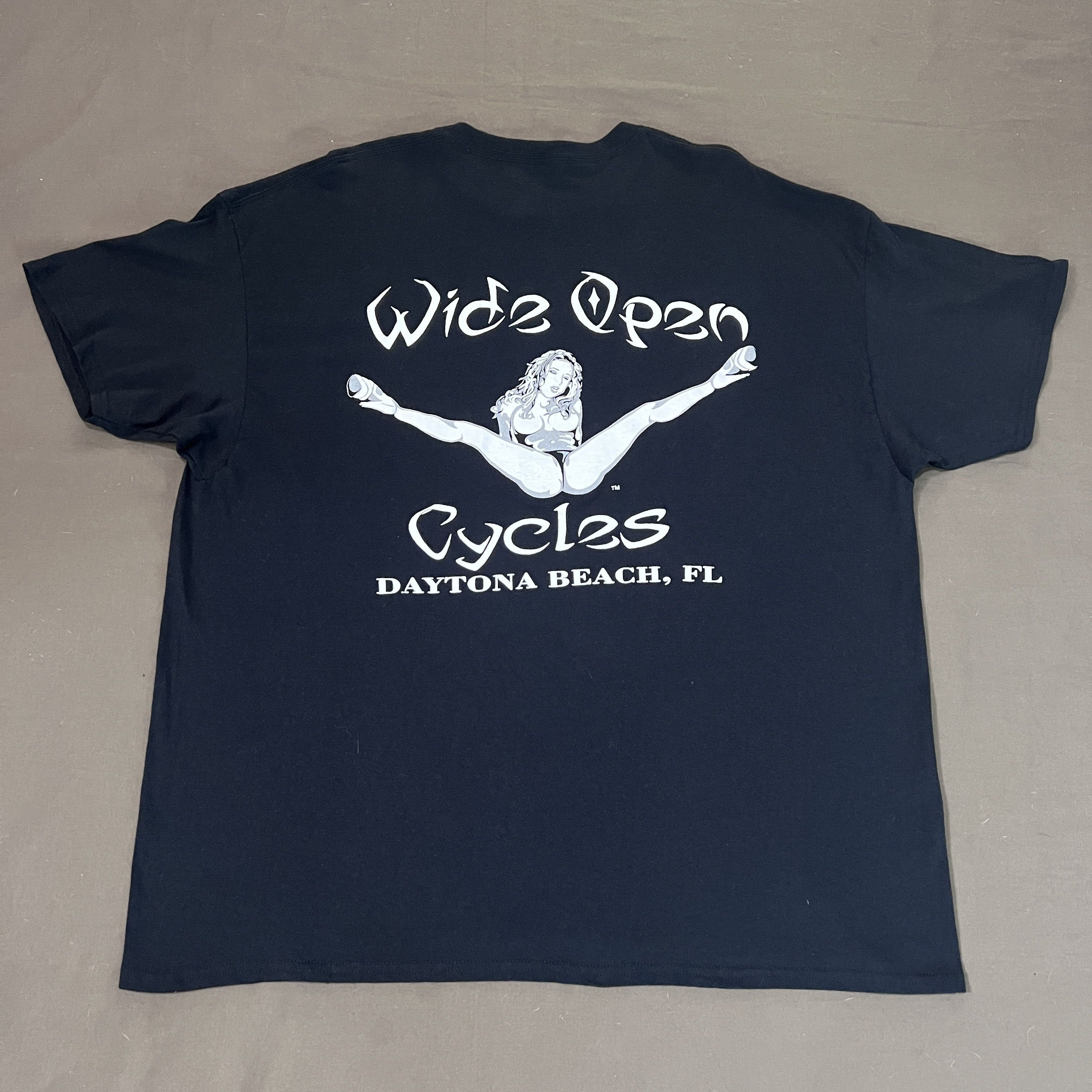 Vintage Vintage Y2K Wide Open Cycles Sexy Stripper Biker Promo Tee Size US XXL / EU 58 / 5 - 2 Thumbnail