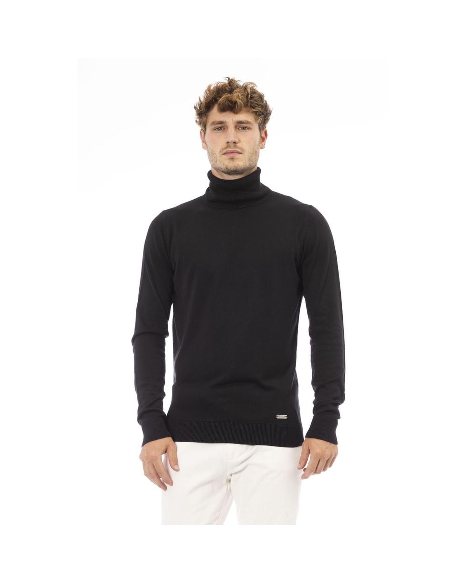 image of Baldinini Ribbed Turtleneck Sweater in Black, Men's (Size 2XL)