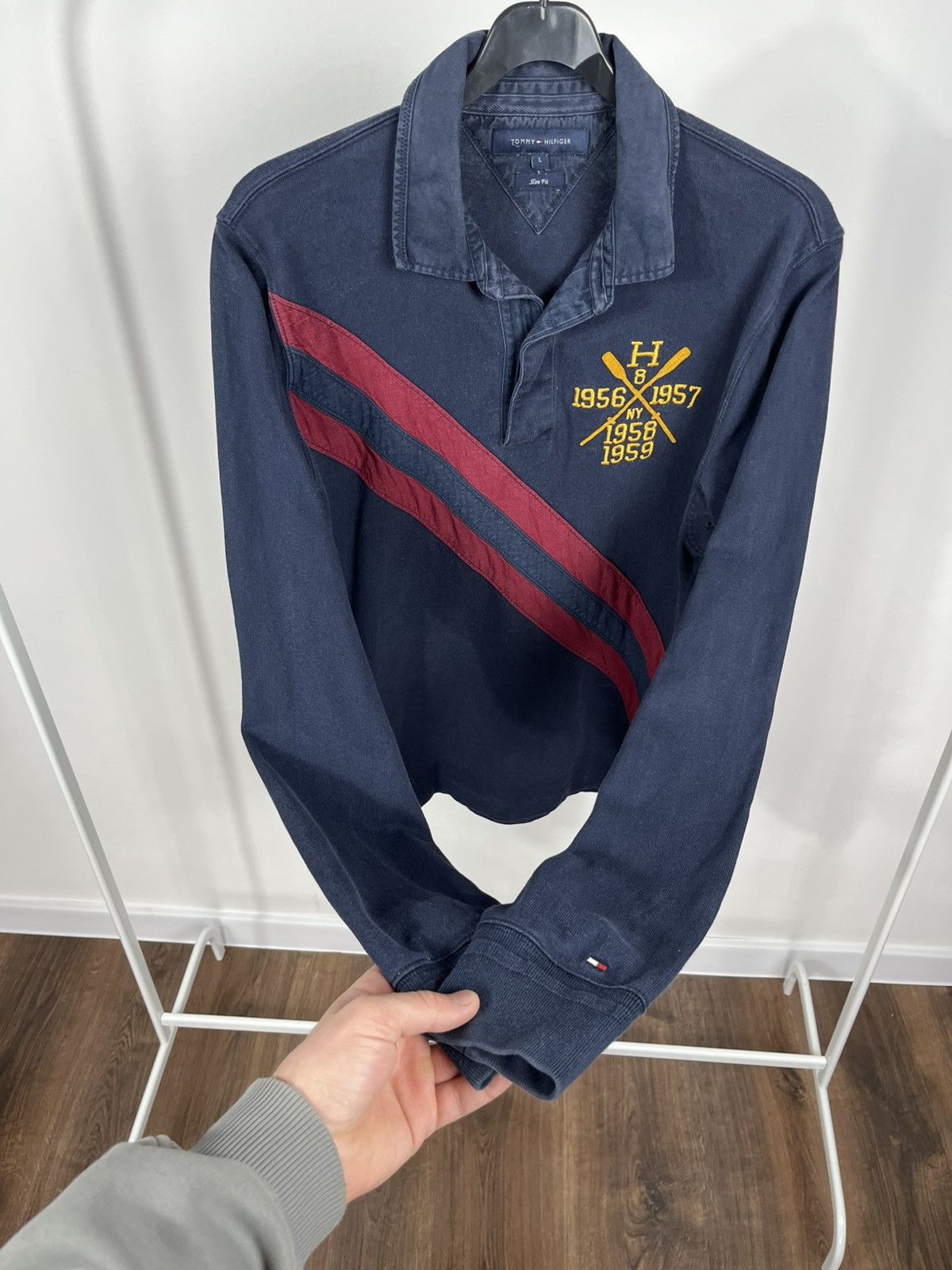 Tommy Hilfiger Tommy Hilfiger Long Sleeve Polo Rugby Shirt Embroidered L Size US L / EU 52-54 / 3 - 6 Thumbnail