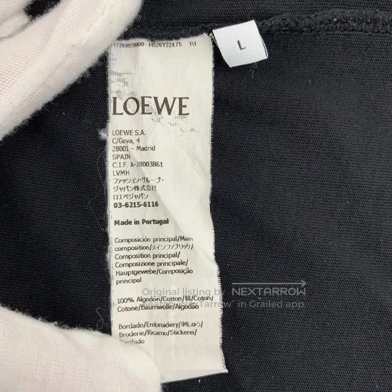 Loewe Loewe Black logo embroidery cotton round neck short-sleeve Size US L / EU 52-54 / 3 - 6 Thumbnail