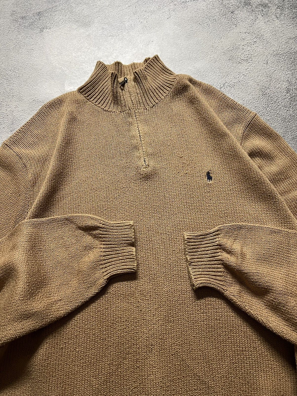 Vintage Vintage Y2k 💛 Polo By Ralph Lauren 1/4 Zip Sweater 90’s Size US XXL / EU 58 / 5 - 1 Thumbnail