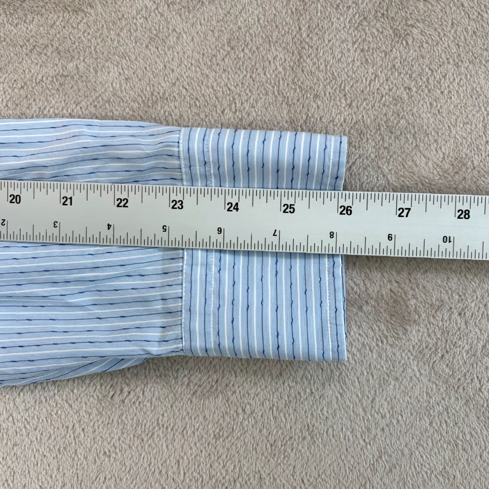 Hamilton Hamilton Co. 1883 Shirt Men Large Blue Striped Button-Up with Mother of Pearl Buttons USA Made Size US L / EU 52-54 / 3 - 7 Thumbnail
