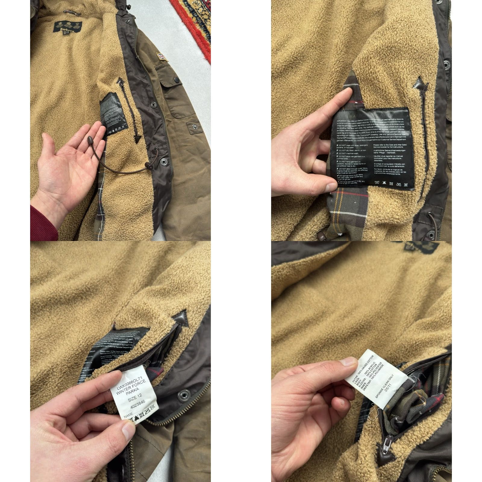Barbour VINTAGE Barbour Jacket Parka Wax Cotton Brown Women's Coat Hooded Size UK 12 US 8 M Brown 90s Retro Vintage Barbour Clothes Womens Parka Jacket Size M / US 6-8 / IT 42-44 - 10 Thumbnail