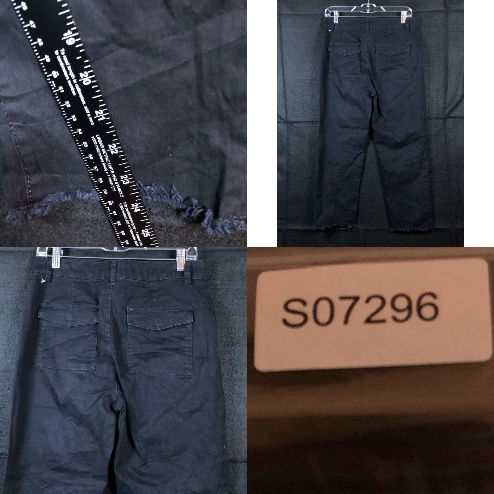Ann Taylor Loft Jeans Black Petite Button Fly Raw Hems Cotton Blend Stretch 6P Women's Denim Capri 5-Pocket 31 in Waisted Regular Mid Rise Size 28" / US 6 / IT 42 - 8 Thumbnail