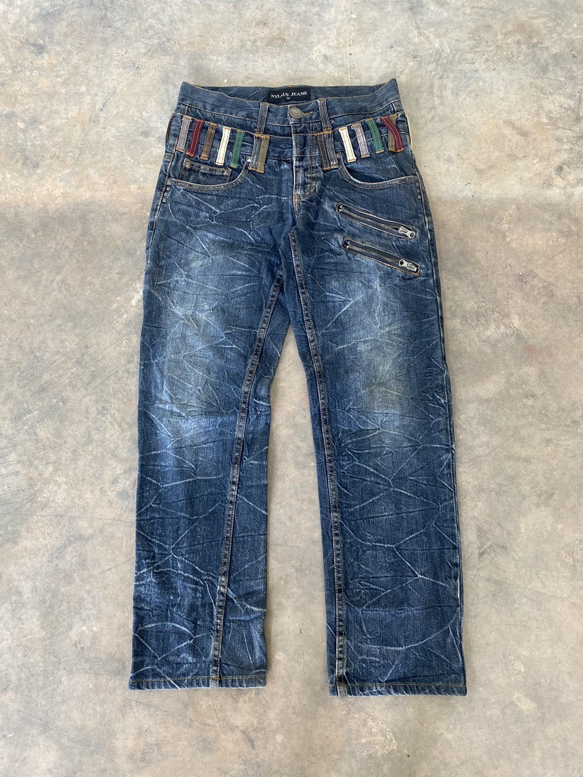 Hysteric Glamour × Japanese Brand × Le Grande Bleu (L.G.B.) Sick☠️ Nylaus Japan Double Waist Jeans Punk Grunge Lgb Size US 29 - 1 Thumbnail