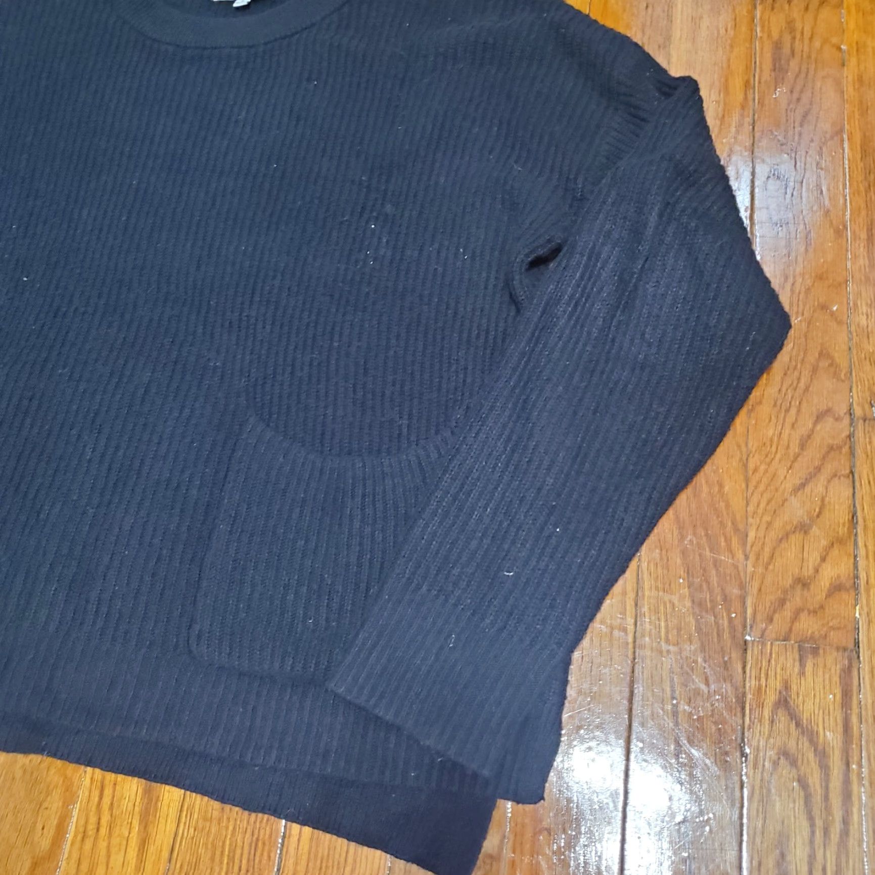 Madewell Madewell Patch Pocket Pullover Sweater Black Cotton Blend Medium J8782 Size M / US 6-8 / IT 42-44 - 3 Thumbnail