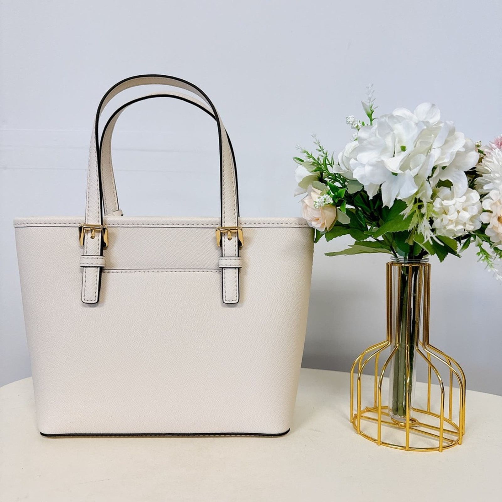 Michael Kors Michael Kors 35T9GTVT0L Jet Set Travel XSmall Leather CREAM Size ONE SIZE - 3 Thumbnail