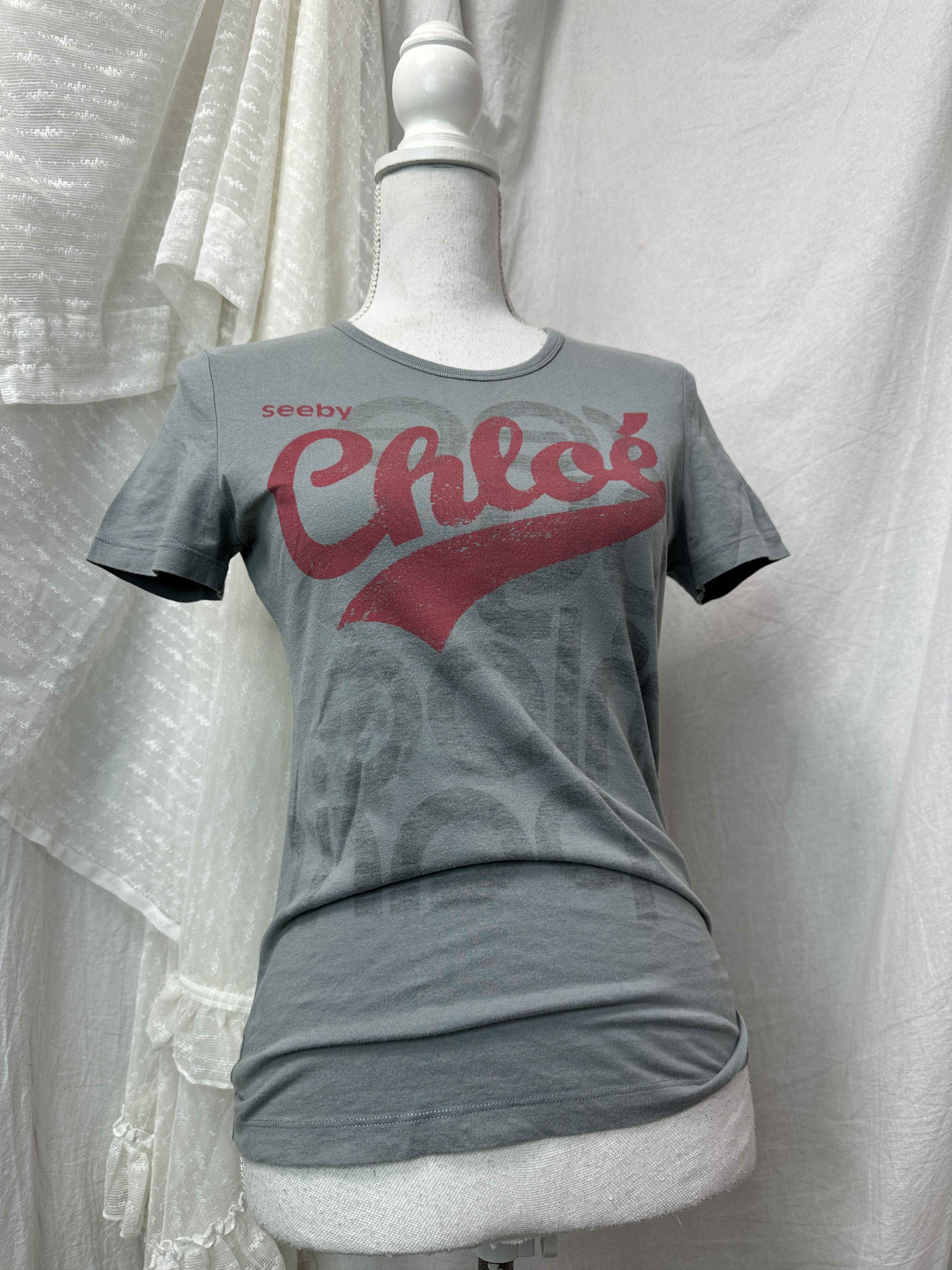 See by Chloe Vintage Printed Casual See by Chloe Fitted T-shirt 00s Size S / US 4 / IT 40 - 1 Thumbnail