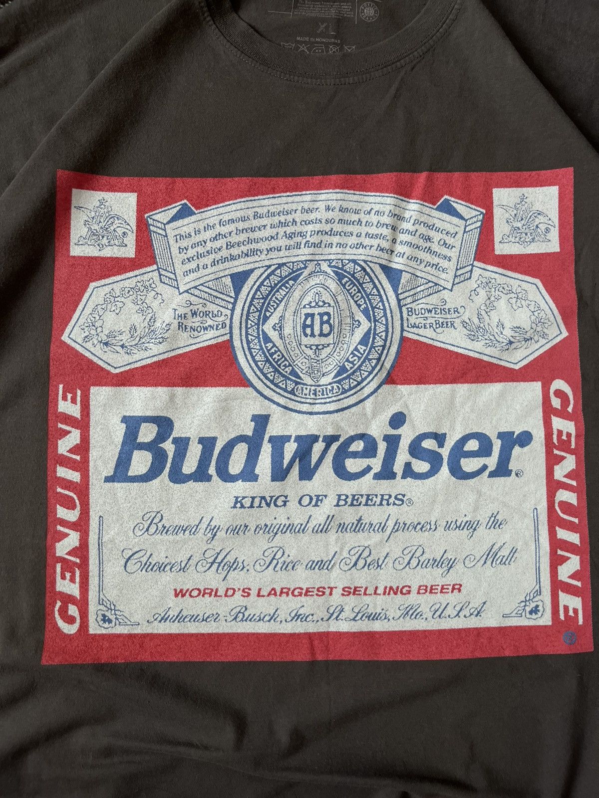 Budweiser Crazy Vintage Y2K Budweiser Beer Washed Grey Tee Shirt Size US XL / EU 56 / 4 - 3 Thumbnail