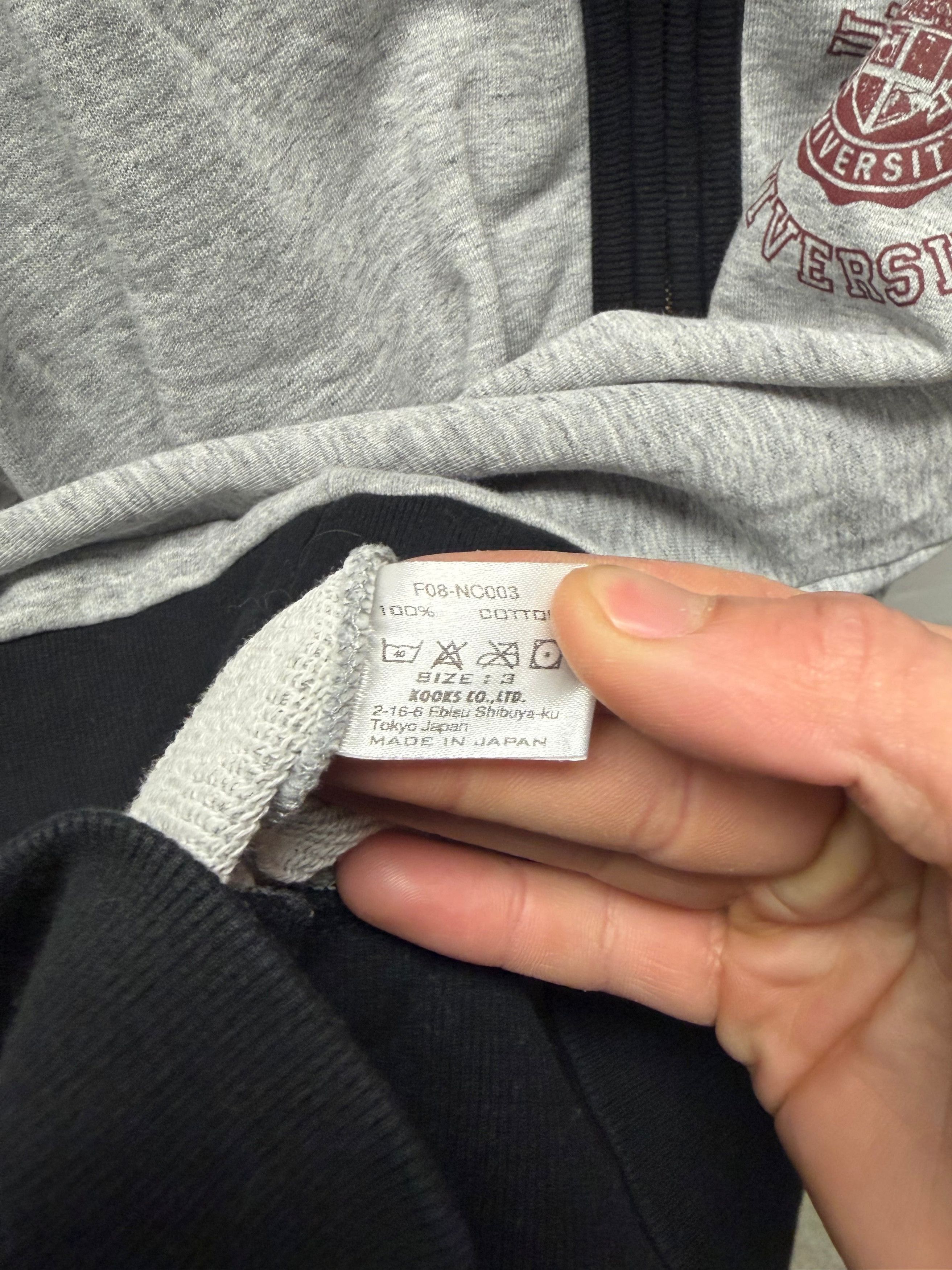 Number (N)ine Number (N)ine ‘Hardcore University’ Grey Sweatshirt Cotton Cardigan Size US L / EU 52-54 / 3 - 5 Thumbnail