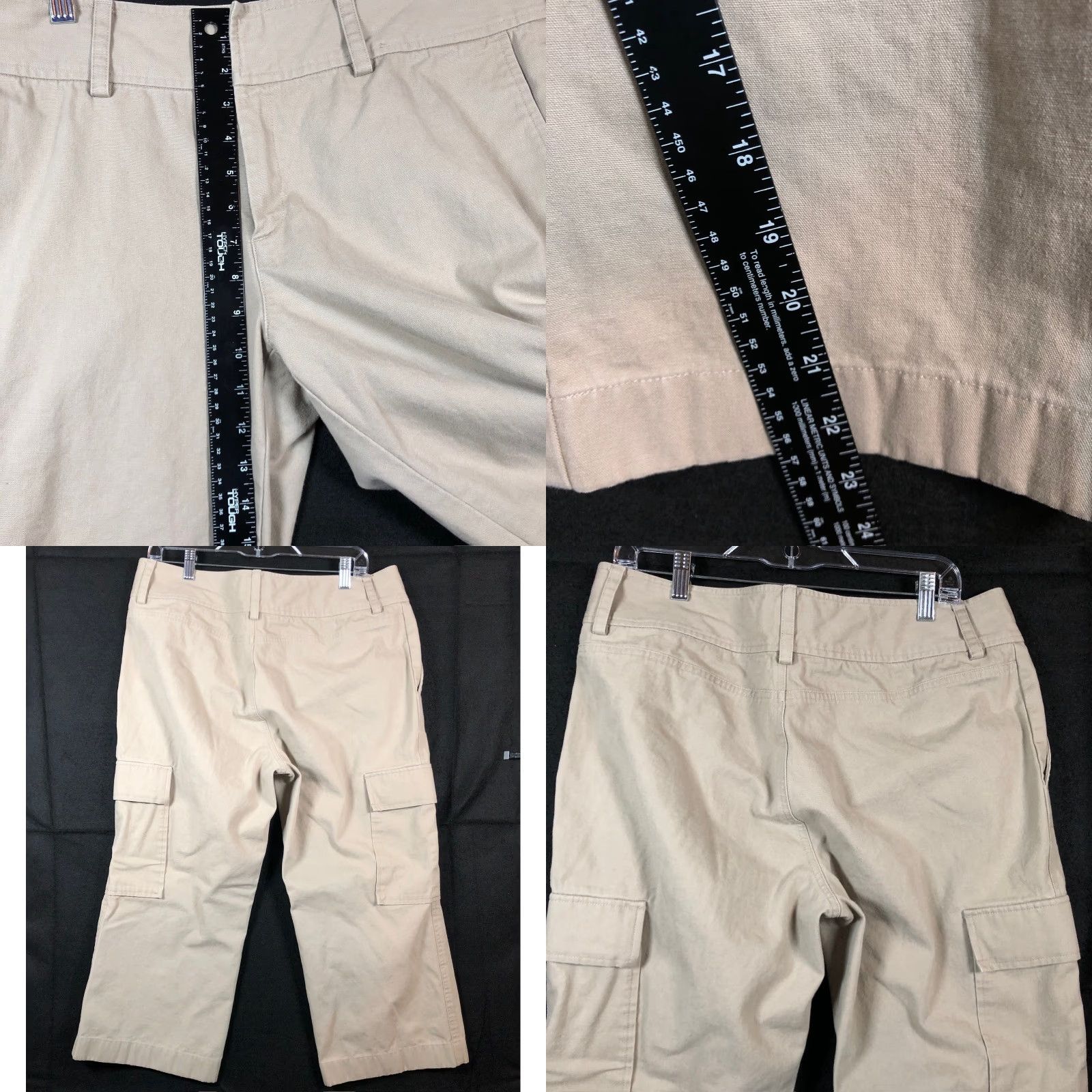 Banana Republic Banana Republic Womens Pants Tan Mid Rise Cargo Capris 100% Cotton 14 Capris Pants Women's Casual Workwear 14 Size 36" / US 14 / IT 50 - 8 Thumbnail