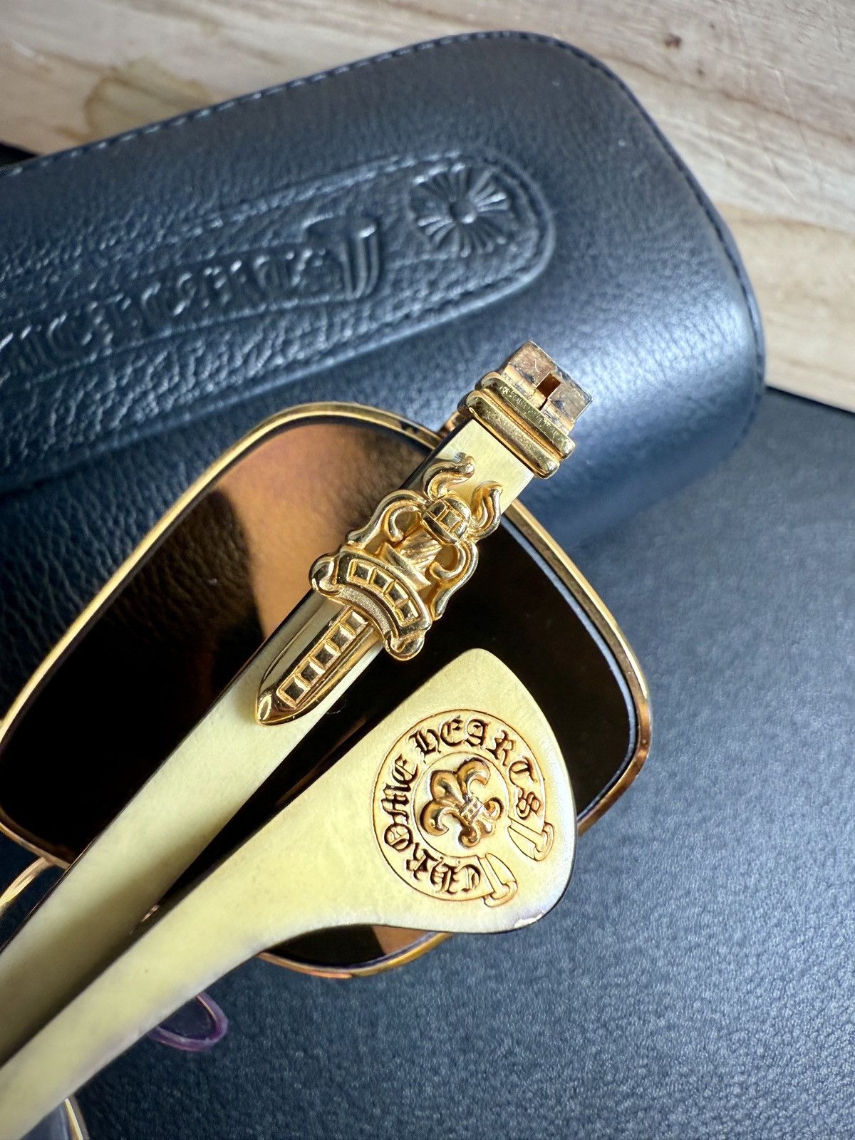 Chrome Hearts Chrome Hearts THROB Sunglasses Gold Filled White Ebony Size ONE SIZE - 3 Thumbnail