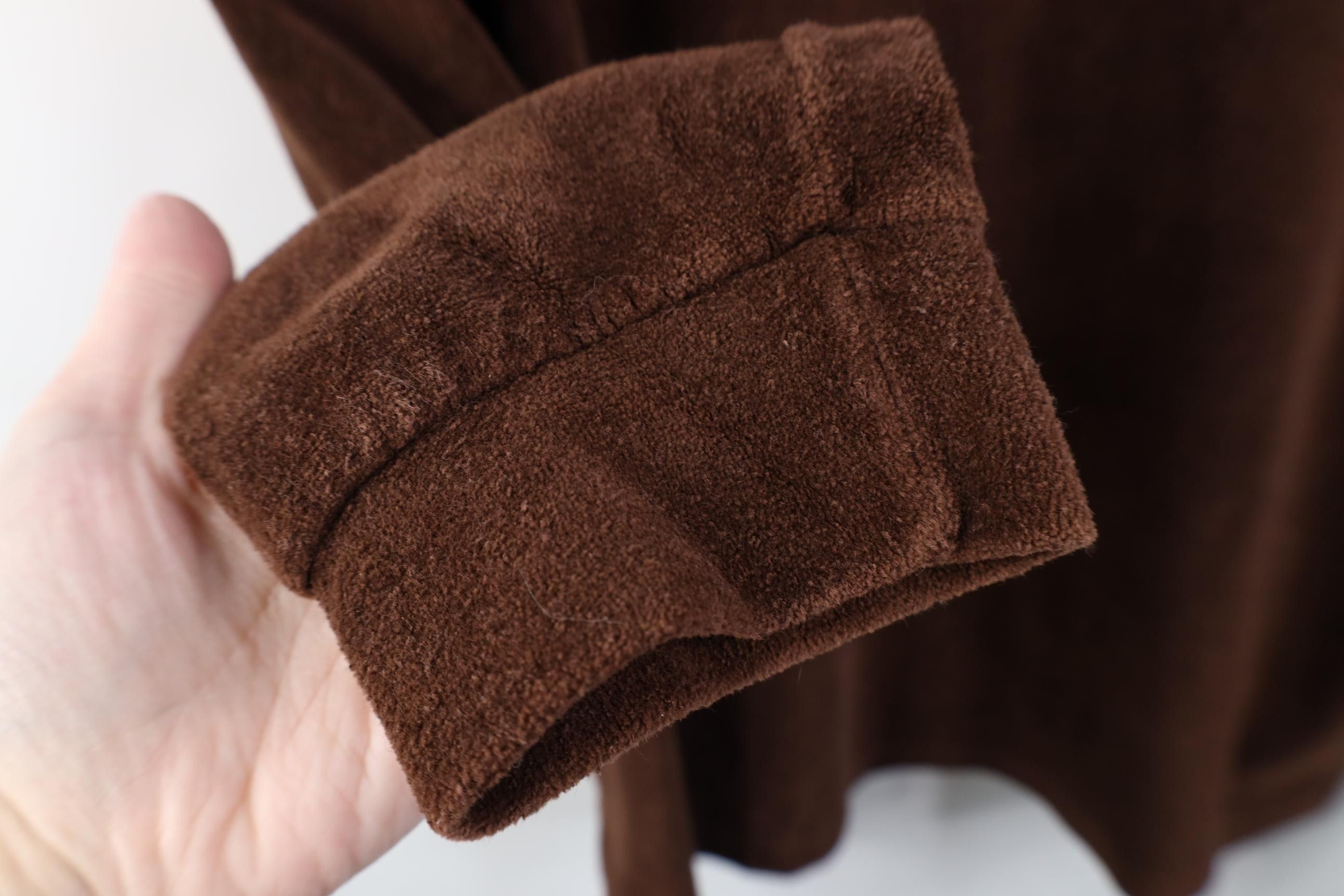 Vintage Vintage 70s Streetwear Velour Long Sleeve Polo Brown USA Size US L / EU 52-54 / 3 - 8 Thumbnail