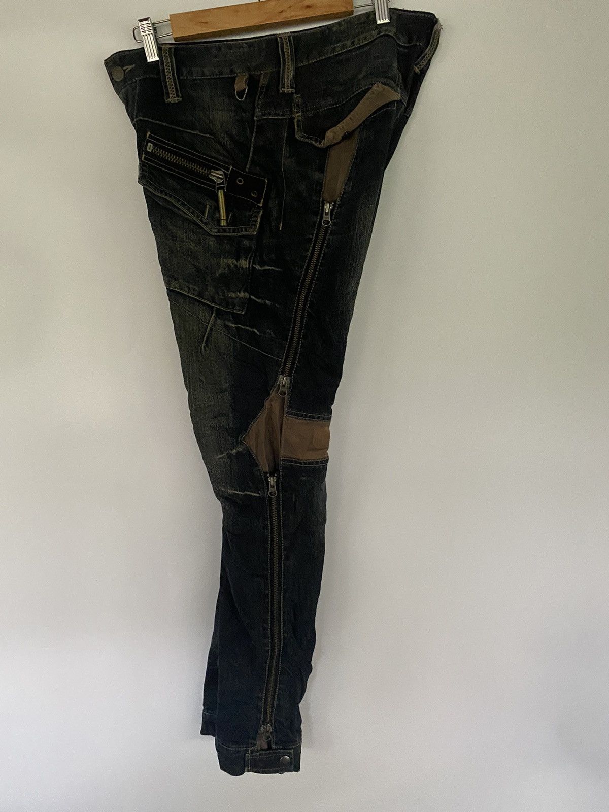 PPFM Japanese Brand PPFM Distressed Zippered Denim Jeans Pants Size US 32 / EU 48 - 14 Thumbnail