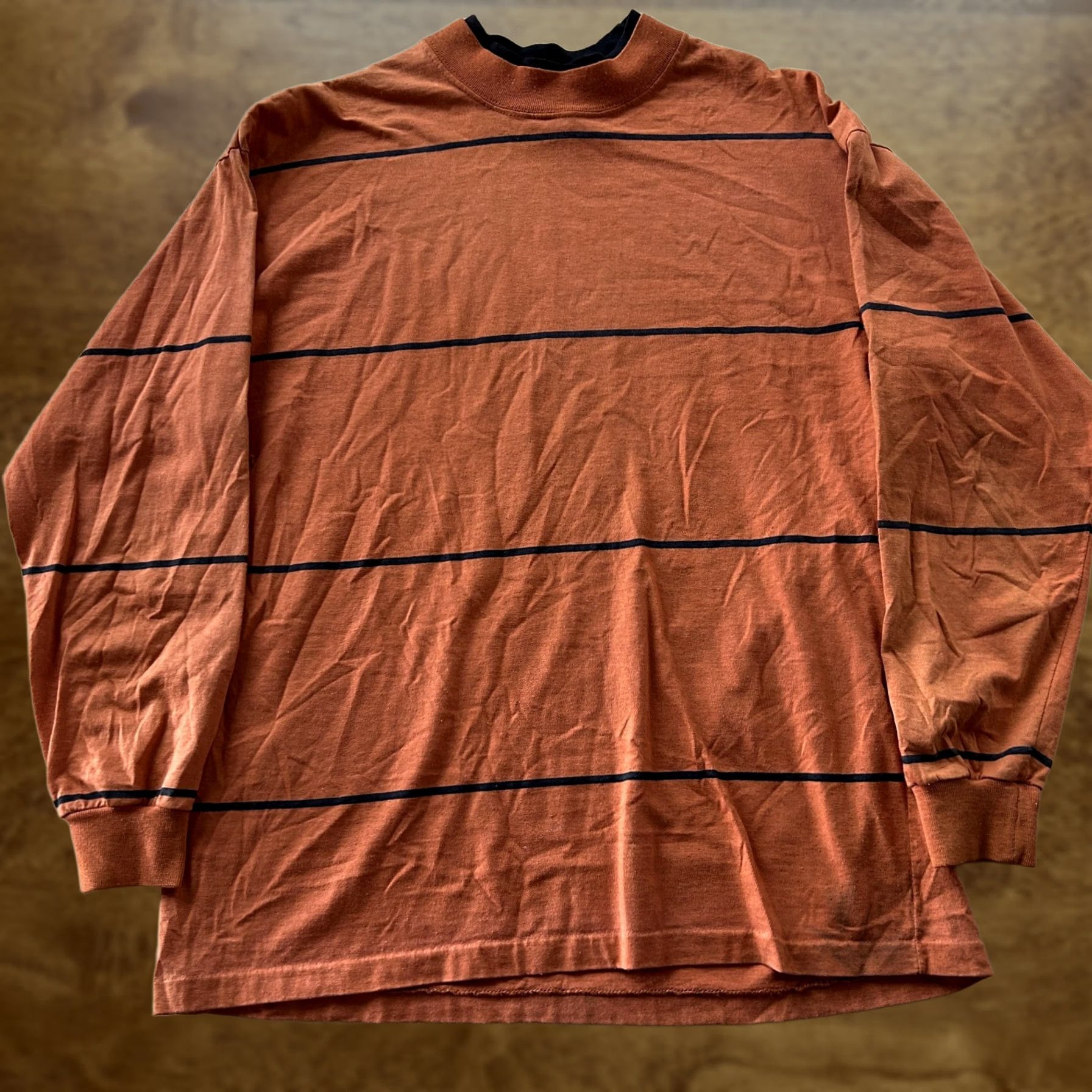 Vintage Vintage Le Tigre Shirt Mens Large Orange Striped Long Sleeve Tee T-Shirt Size US L / EU 52-54 / 3 - 1 Thumbnail