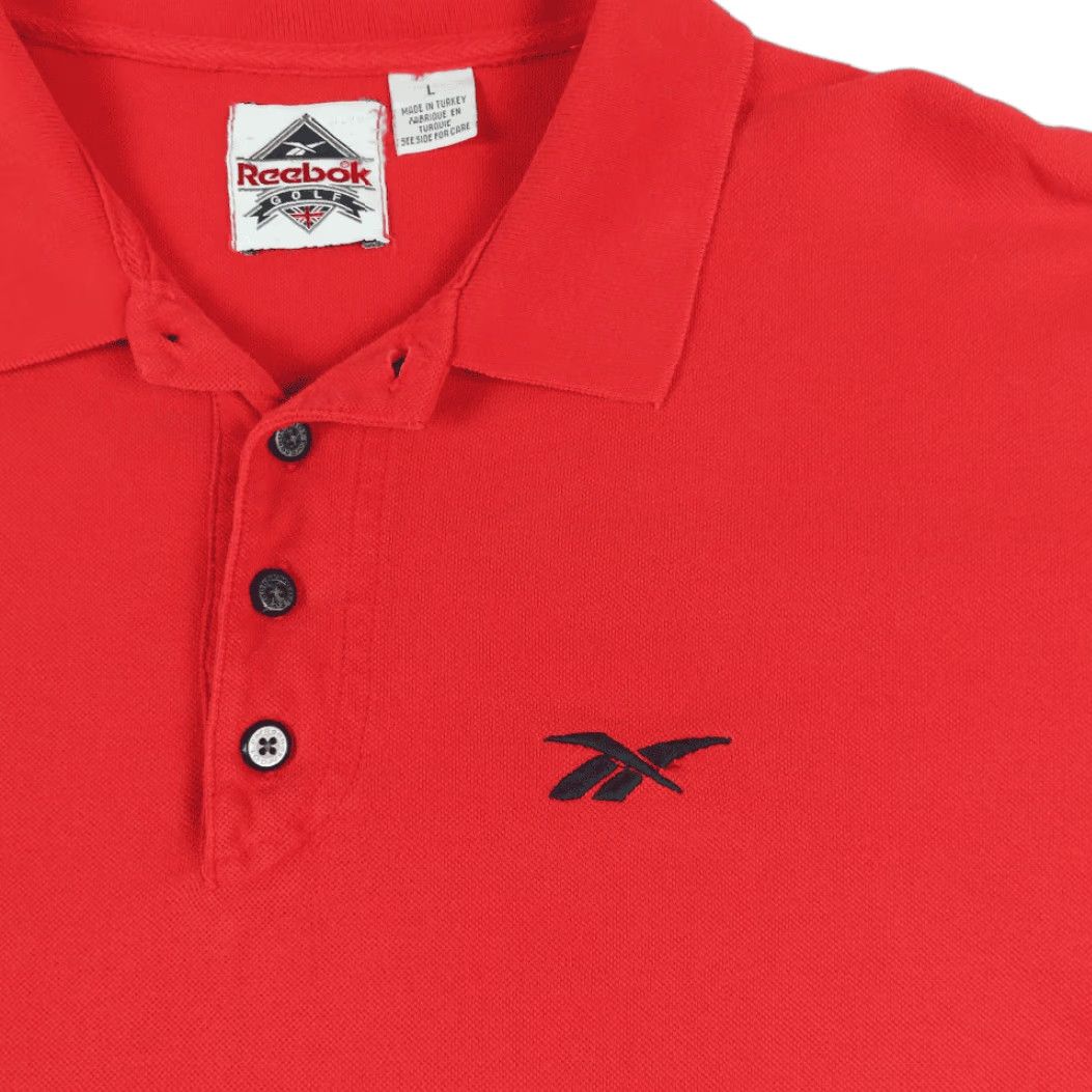 Reebok VINTAGE Reebok Polo Shirt Mens Large Red 90s Golf Logo Polo Shirt Short Sleeve Cotton Size US L / EU 52-54 / 3 - 3 Thumbnail