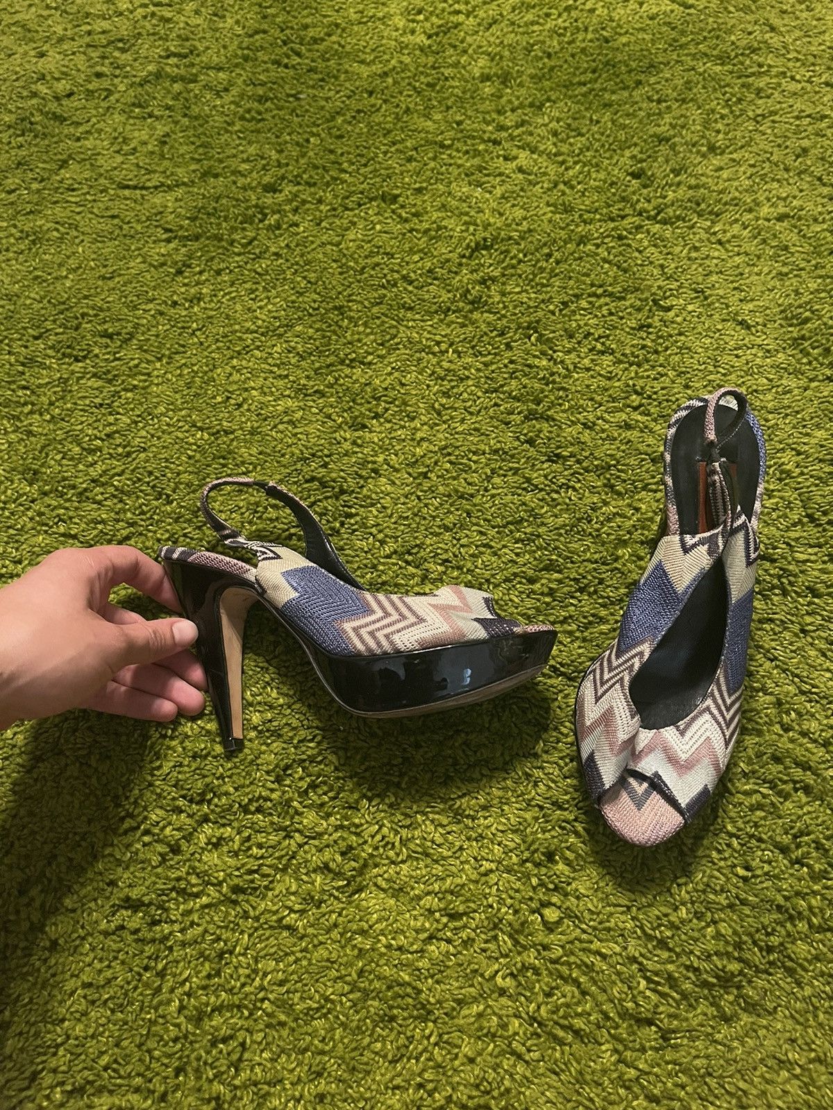 Designer × Missoni × Vintage Missoni 90s vintage coloured pumps heels Size US 8 / IT 38 - 1 Thumbnail