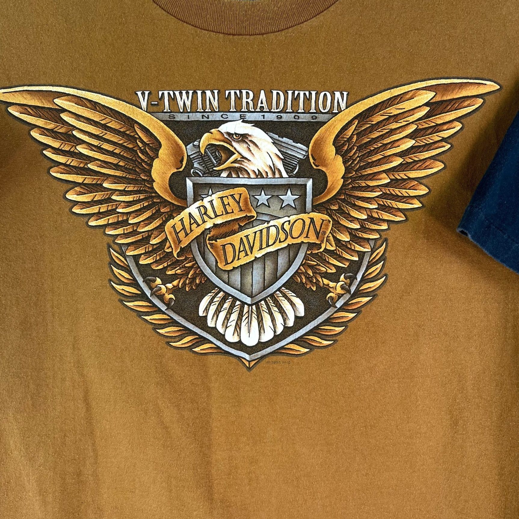Harley Davidson VINTAGE Harley-Davidson 1995 Motorcycle Graphic T-Shirt Brown XL Mens Size US XL / EU 56 / 4 - 2 Thumbnail