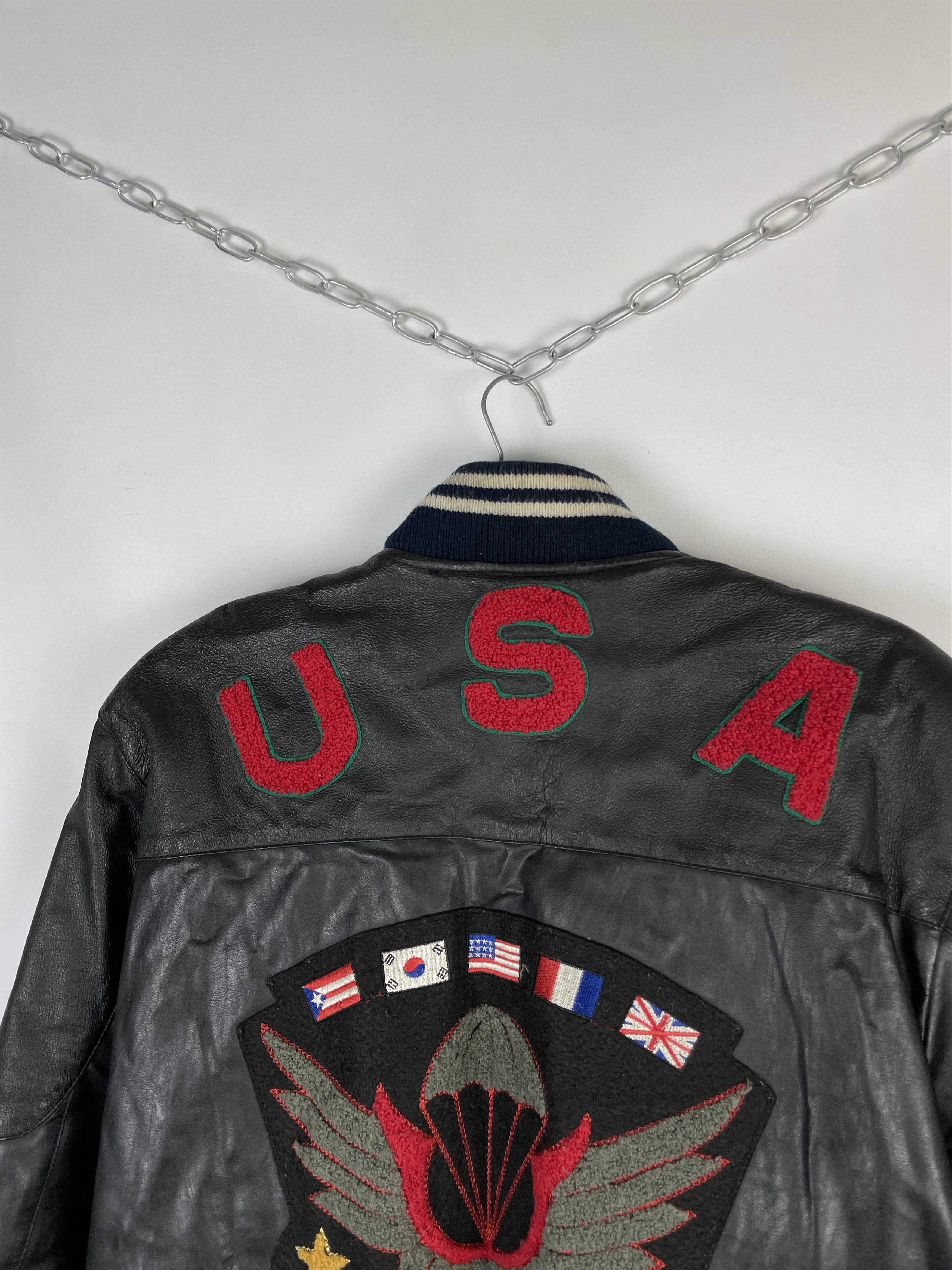 Other RARE!!! Vintage USA Air Force Army US style Leather Jacket Size US M / EU 48-50 / 2 - 13 Thumbnail