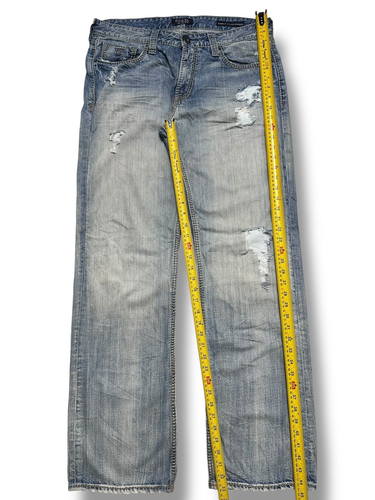 Guess Guess Vintage Distressed Ripped Straight Leg Jean With Faded Size US 36 / EU 52 - 19 Thumbnail