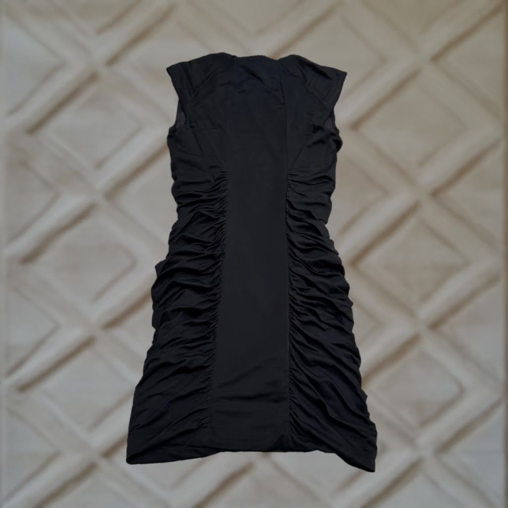 Bcbgmaxazria BCBGMAXAZRIA Renee Ruched Boycon Mini Dress Womens XXS Black Cap Sleeve LBD NWT Size XXS / US 00 / IT 34 - 1 Thumbnail