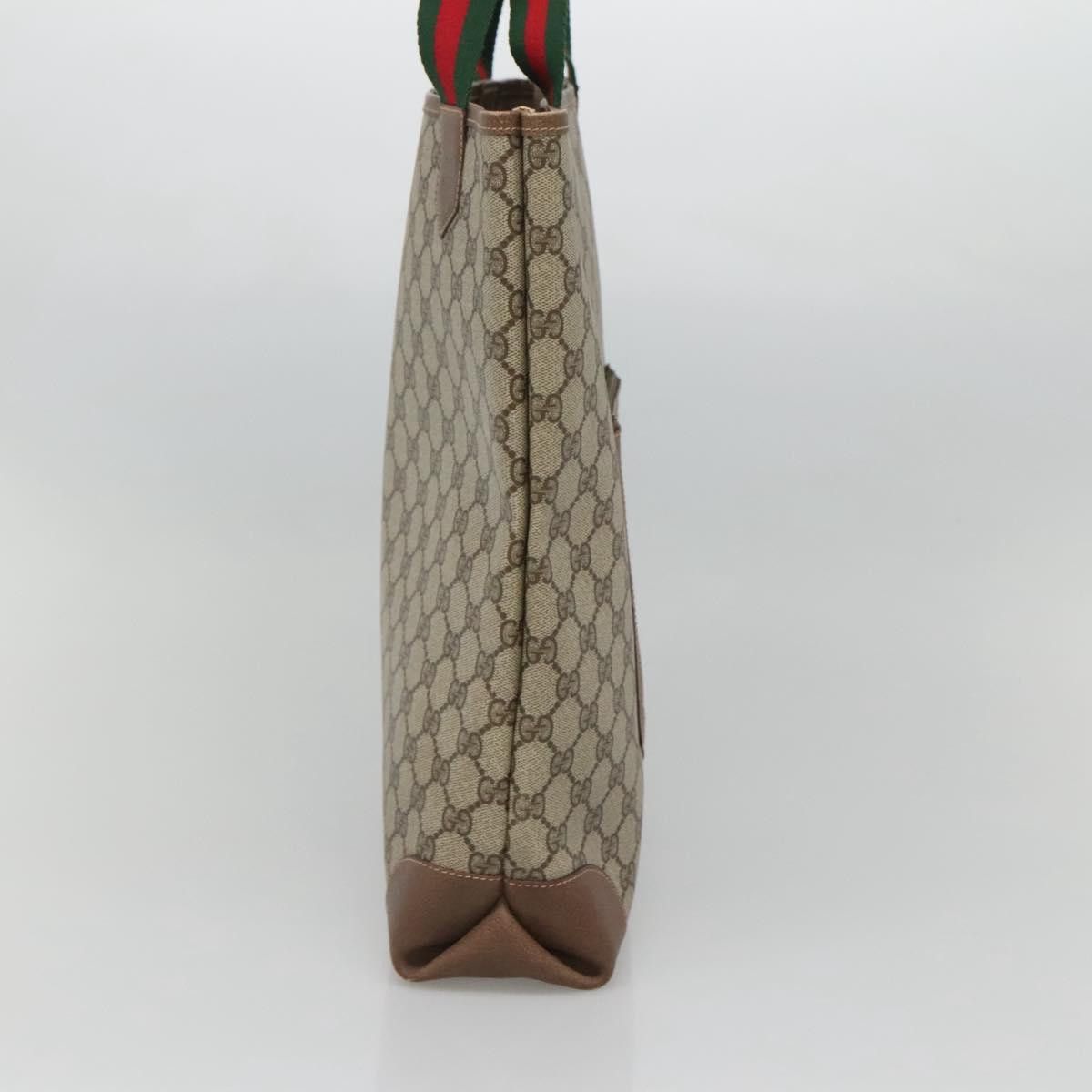 Gucci GUCCI GG Supreme Web Sherry Line Tote Bag Pvc Beige 002 904 Size ONE SIZE - 4 Thumbnail