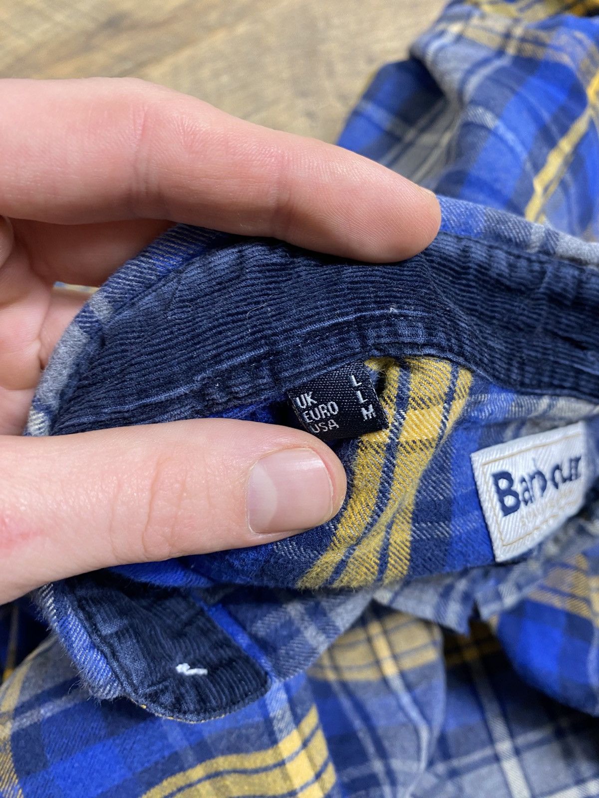Barbour Barbour Highland Check Tailored Flannel Shirt - Blue/Yellow Size US L / EU 52-54 / 3 - 5 Thumbnail