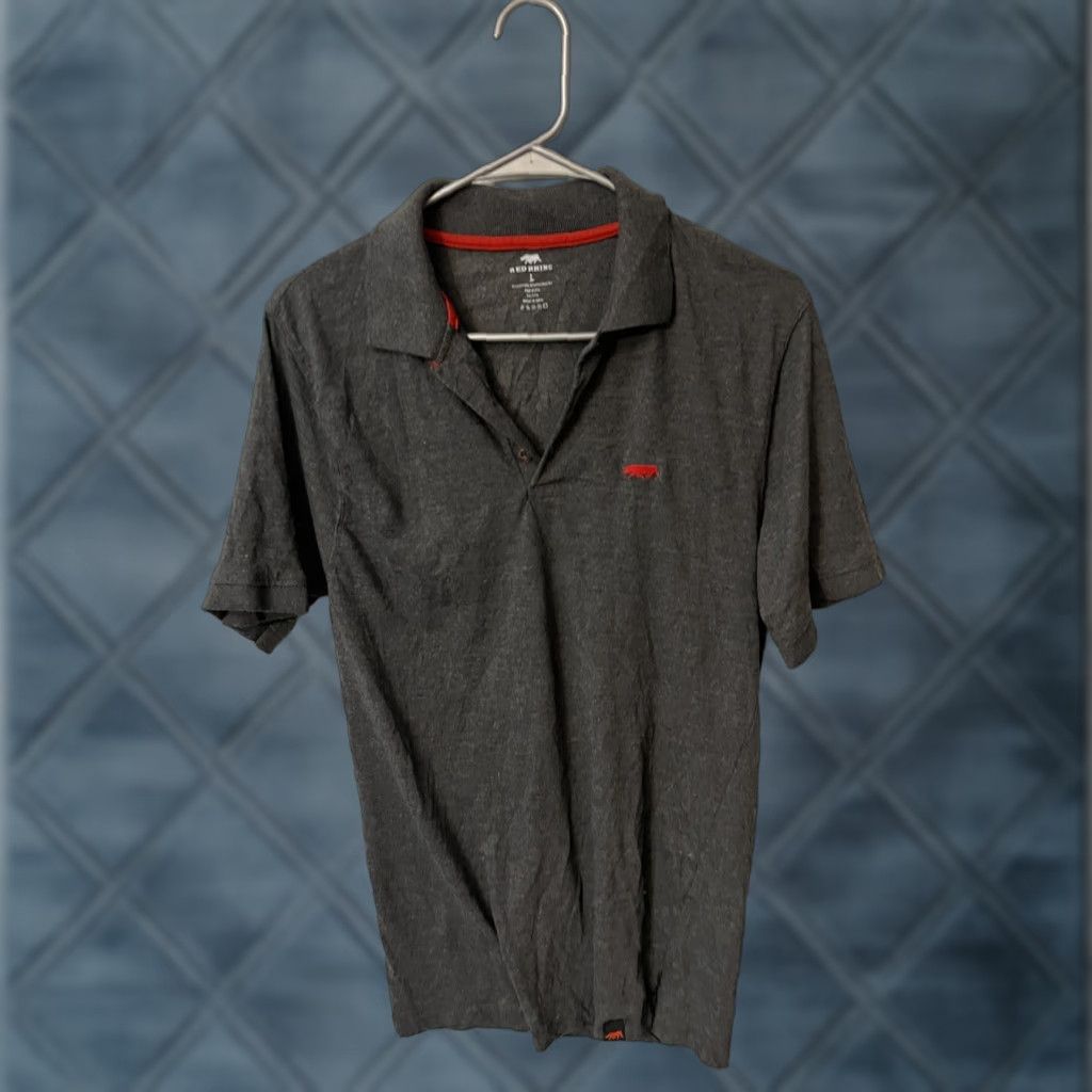Vintage RED RHINO Mens SIZE Large Polo Shirt Gray Collard Short Sleeve Cotton POLY LOGO Size US L / EU 52-54 / 3 - 1 Thumbnail