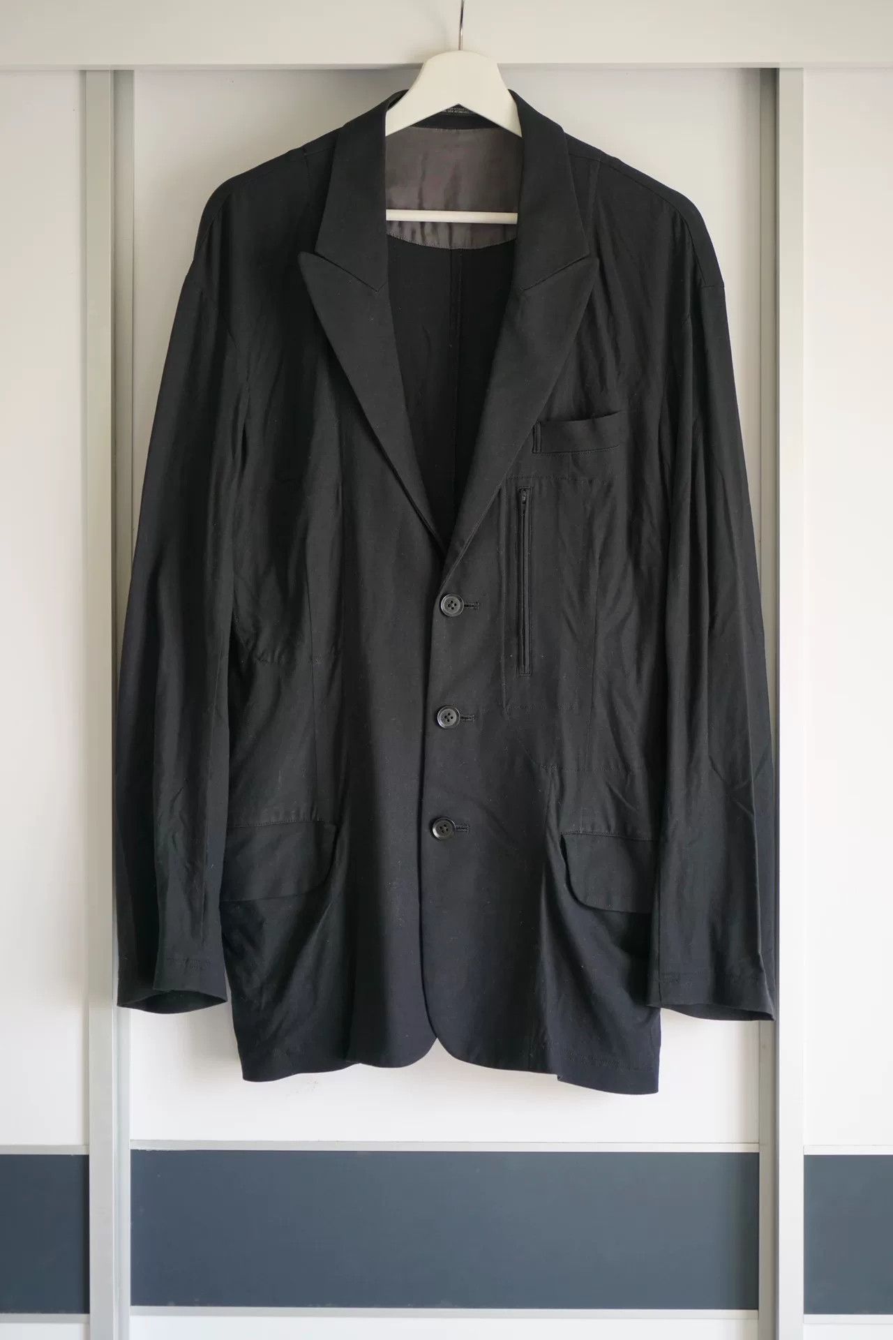 Yohji Yamamoto yohji yamamoto black oversized tailored blazer Size US S / EU 44-46 / 1 - 1 Thumbnail
