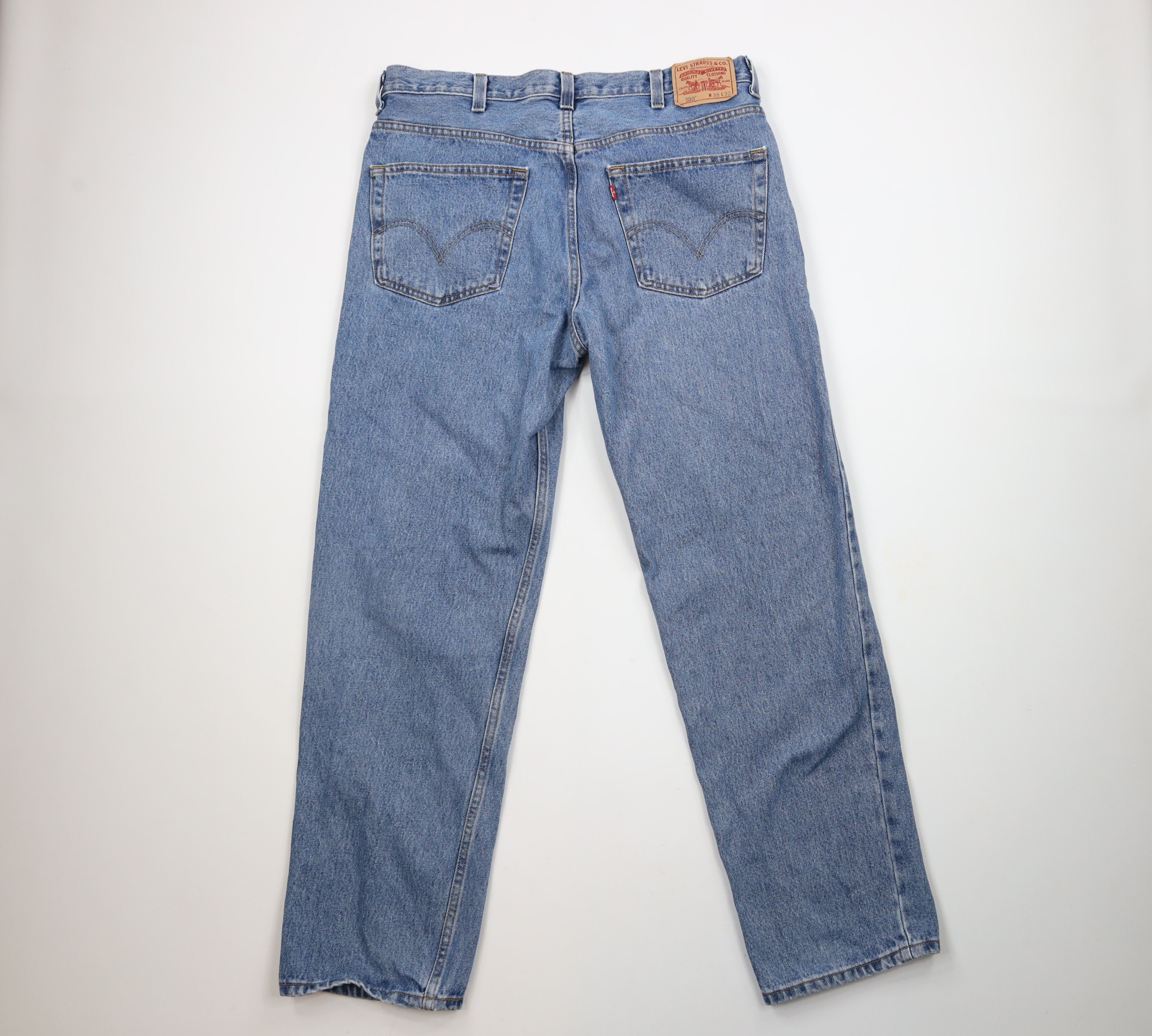 Levi's × Vintage Vintage Y2K Levis 550 Relaxed Fit Denim Jeans Blue Cotton Size US 38 / EU 54 - 7 Thumbnail